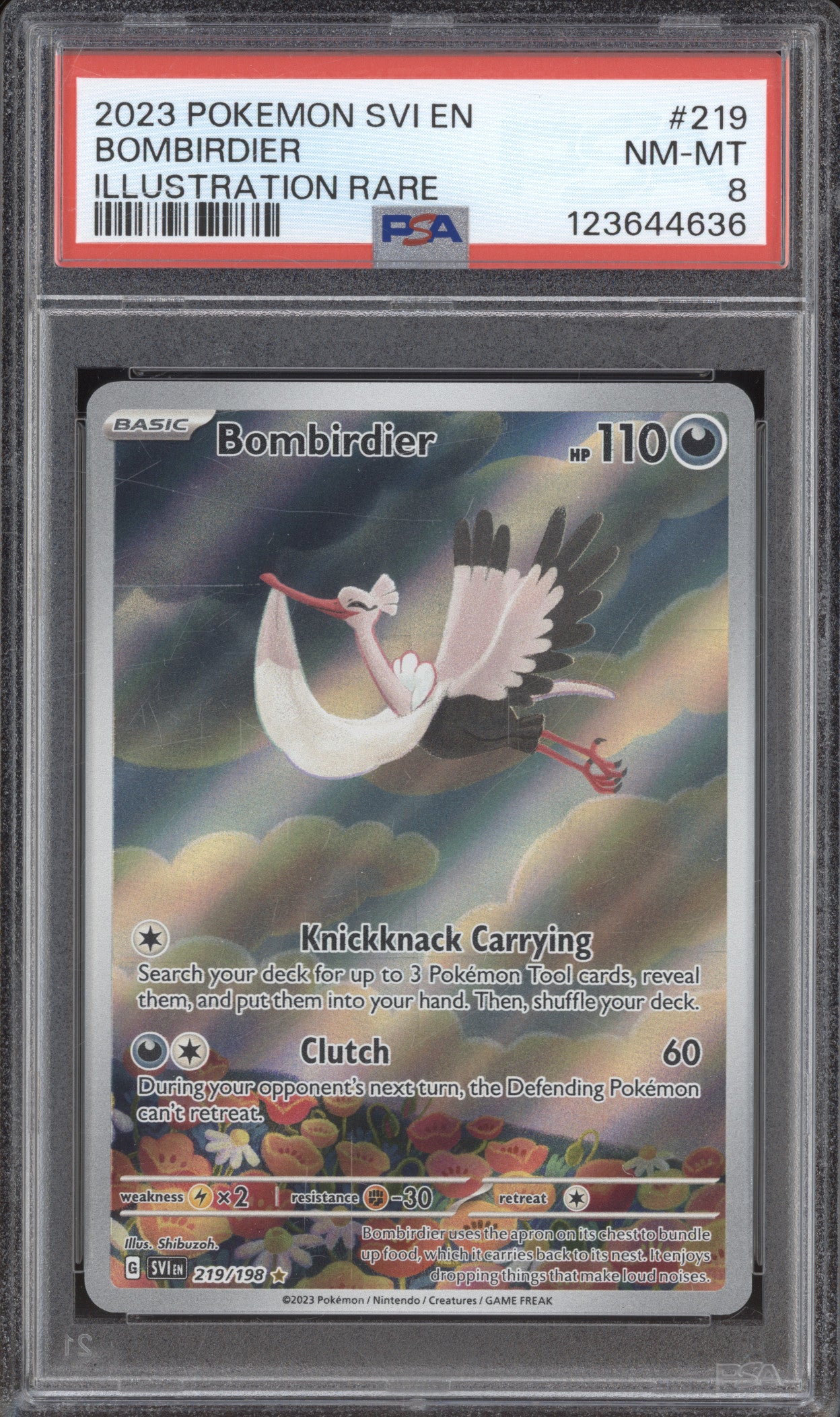 2023 Pokemon Scarlet & Violet SVI 219 Bombirdier Illustration Rare PSA 8