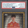 Oliver Bearman 2023 Topps Chrome Formula 1 CAC-OB Gold Wave Auto 17/50 PSA 10/9