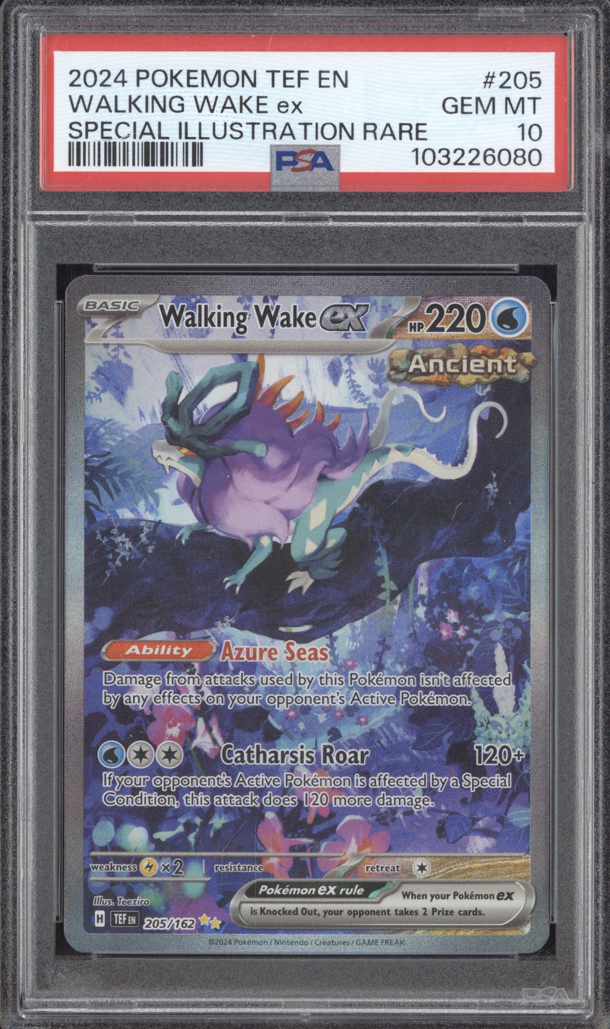 Walking Wake ex 2024 Pokemon Temporal Forces 205/162 SIR PSA 10