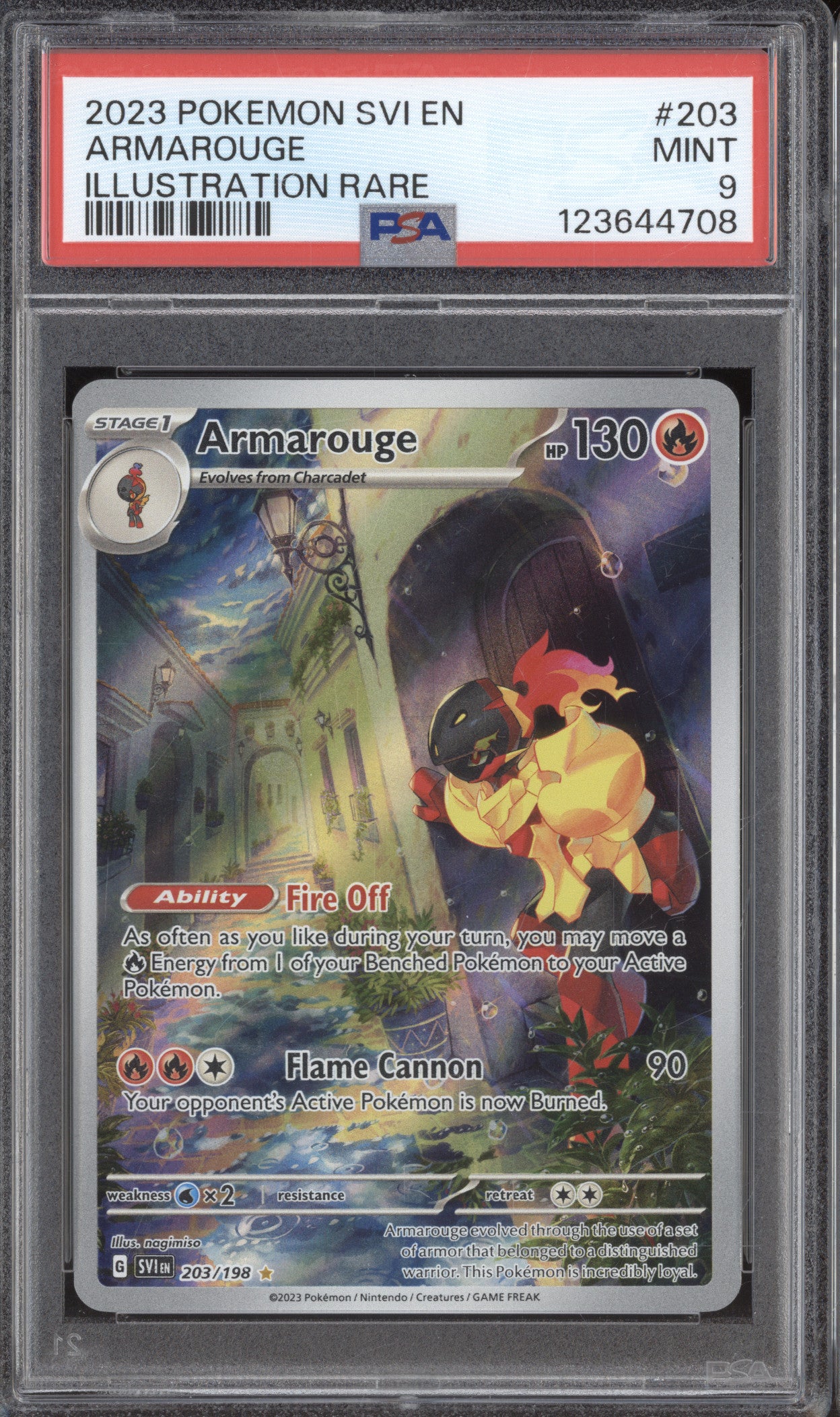2023 Pokemon TCG Scarlet & Violet SVI 203 Armarouge Illustration Rare PSA 9