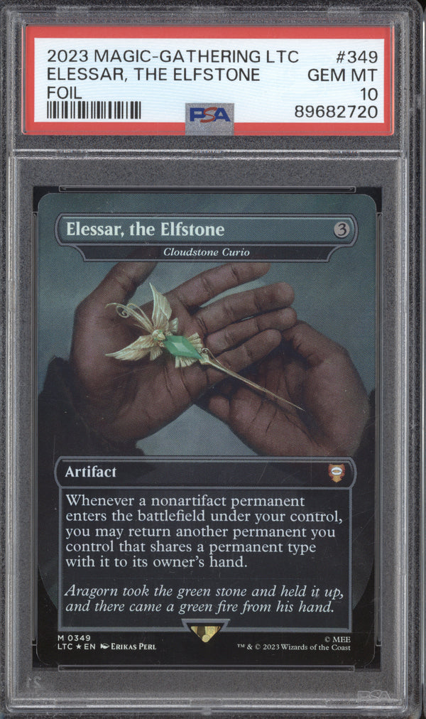 Elessar, the Elfstone  Magic MTG Lord of the Rings 349 Boxtopper Foil PSA 10