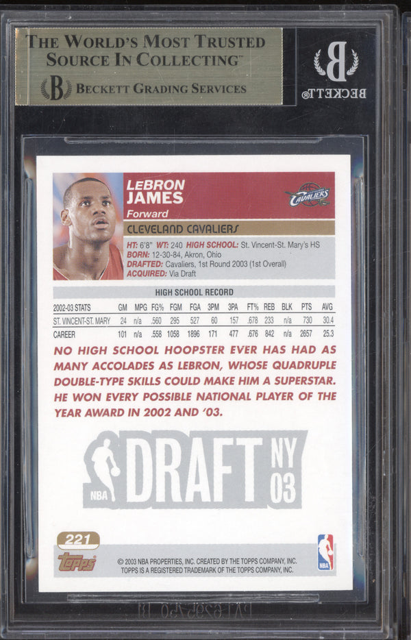 LeBron James 2003-04 Topps Collection 221 RC BGS 9.5