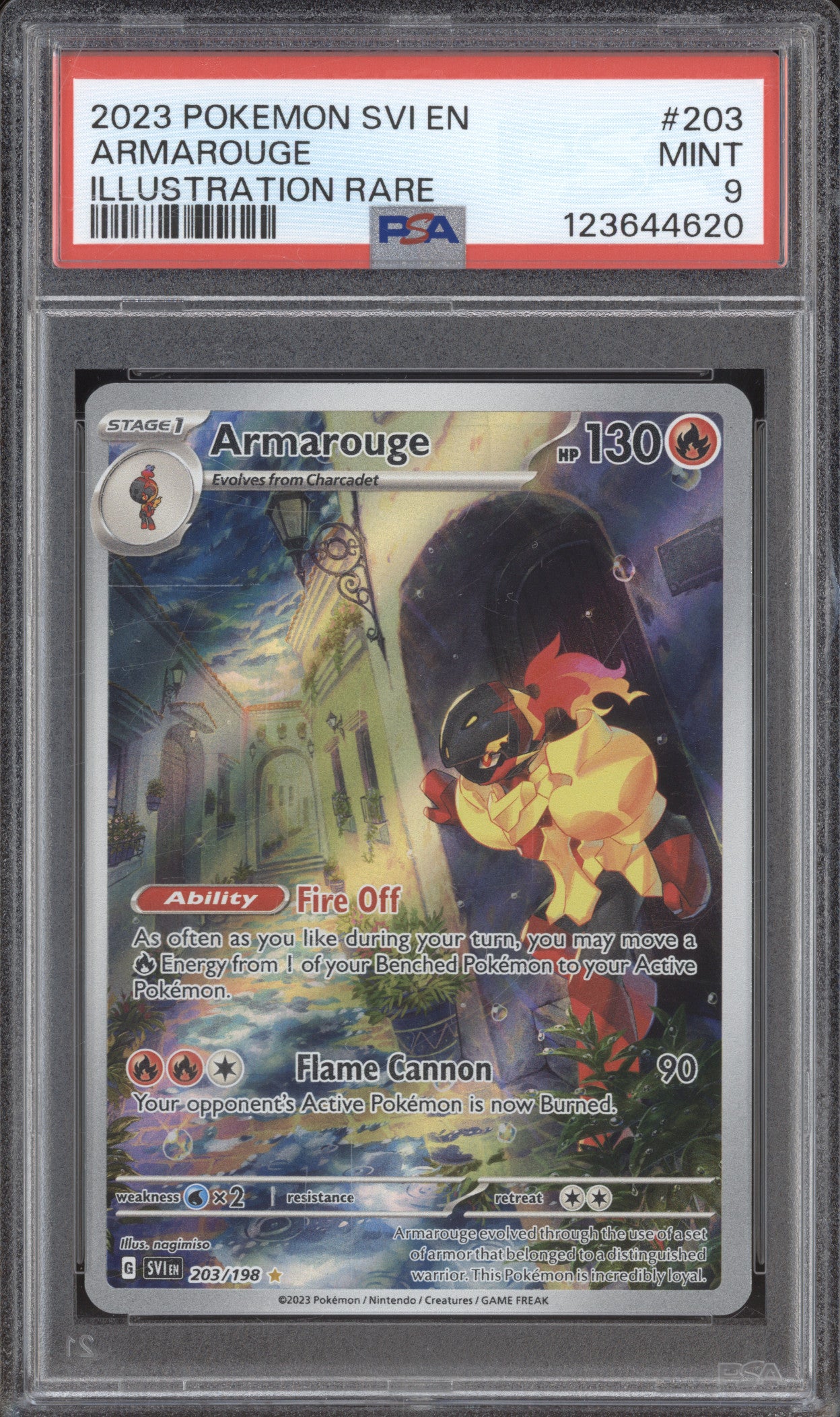 2023 Pokemon Scarlet & Violet SVI 203 Armarouge Illustration Rare PSA 9