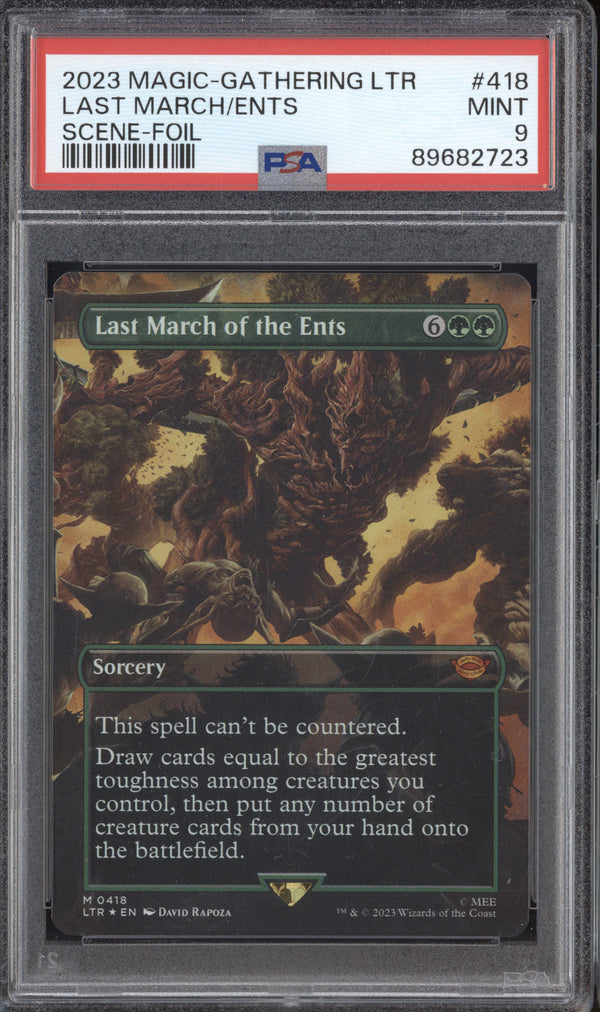 Last March of the Ents  Magic MTG Lord of the Rings 418 Scene Foil PSA 9