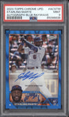 Starling Marte 2023 Topps Chrome Update AC-STM Blue RayWave Auto 1/150 PSA 9