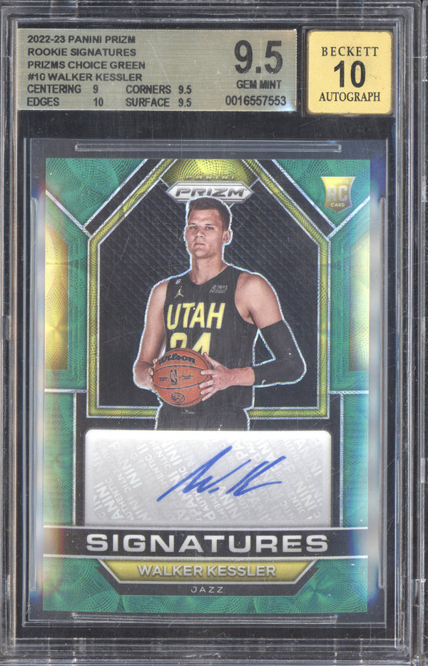 Walker Kessler 2022 Panini Prizm Rookie Signatures Choice Green RC /8 BGS 9.5/10