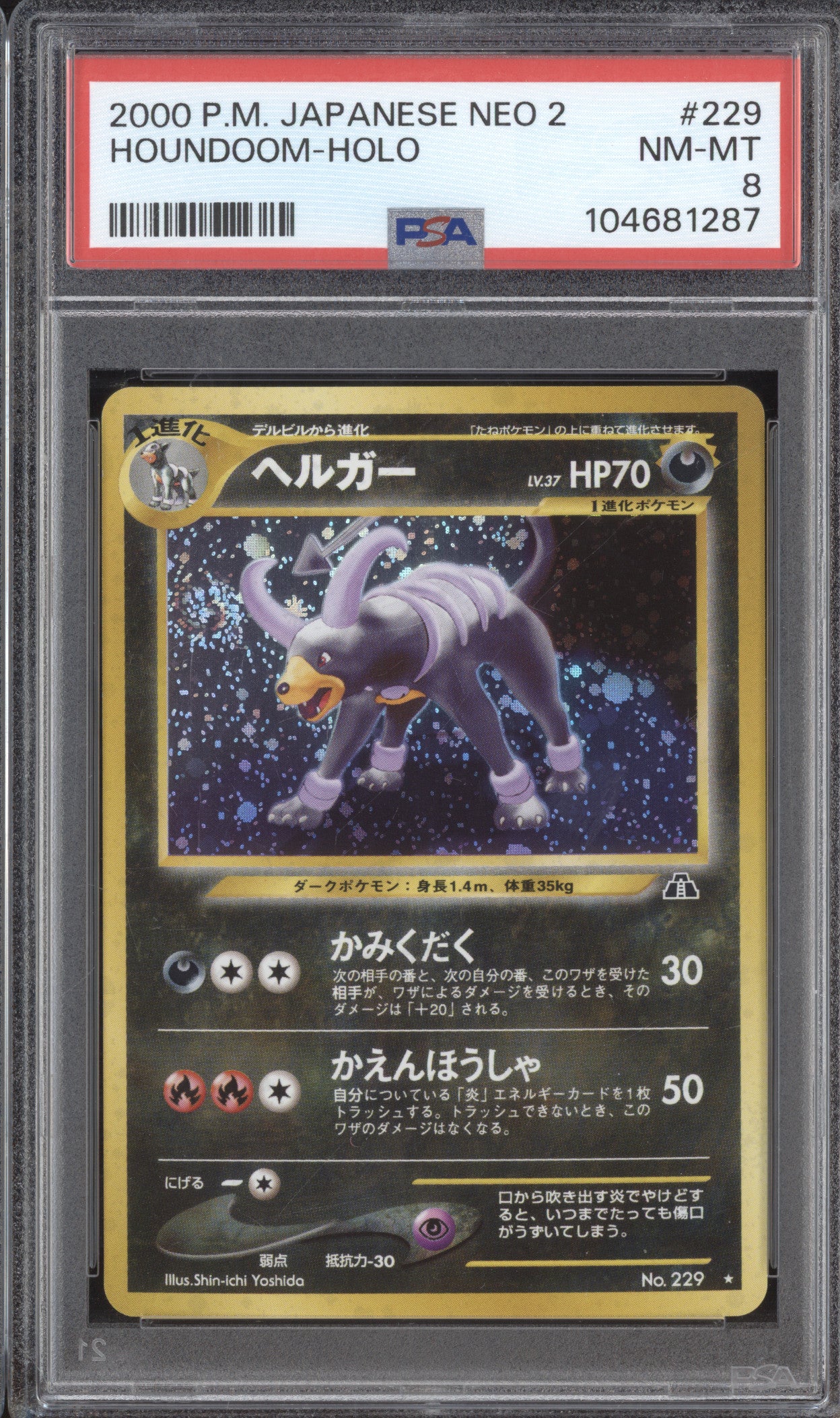 Houndoom 2000 Pokemon JPN Crossing the Ruins… 229 Holo PSA 8