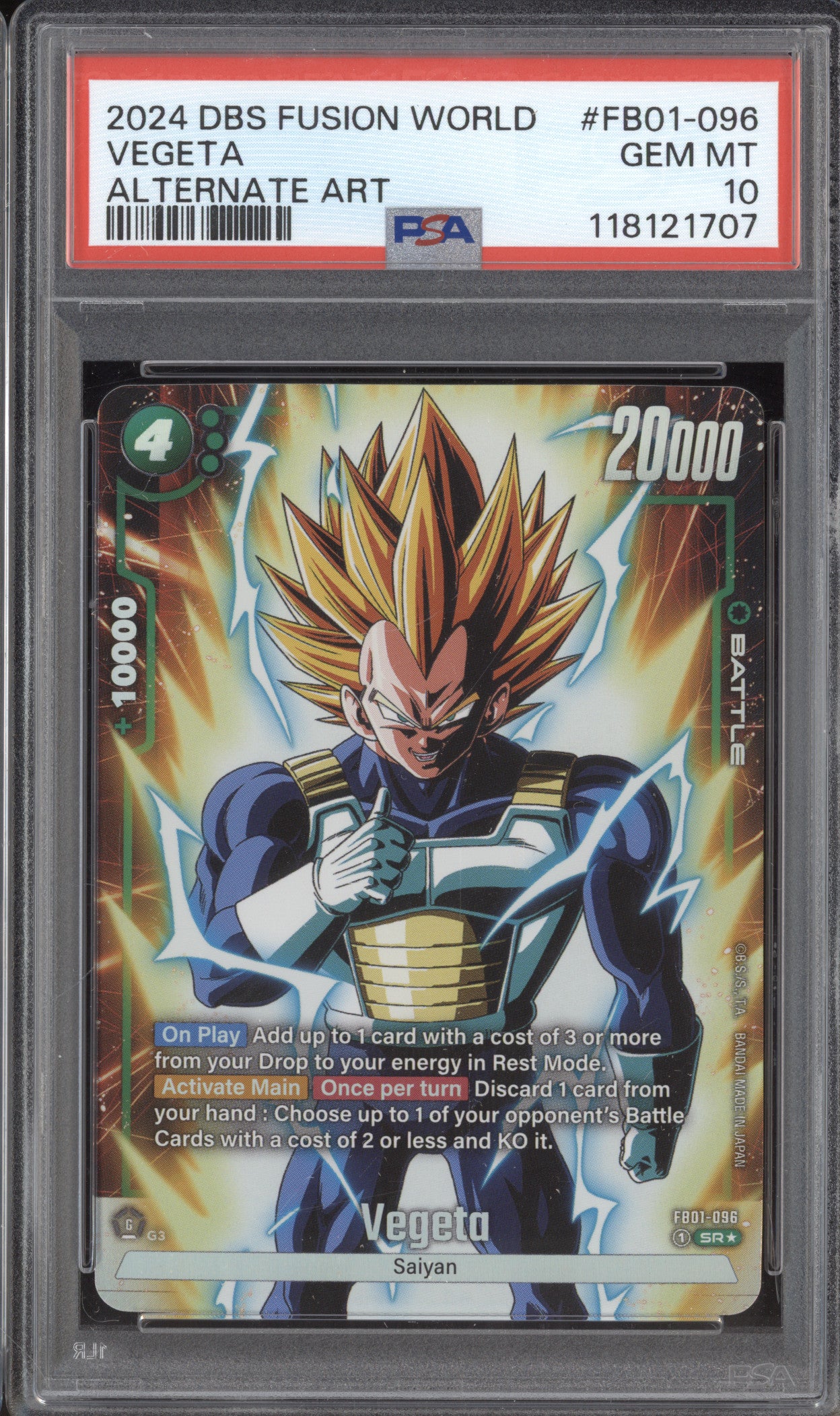 Vegeta 2024 DBS Fusion World Awakened Pulse FB01-096 Alternate Art PSA 10
