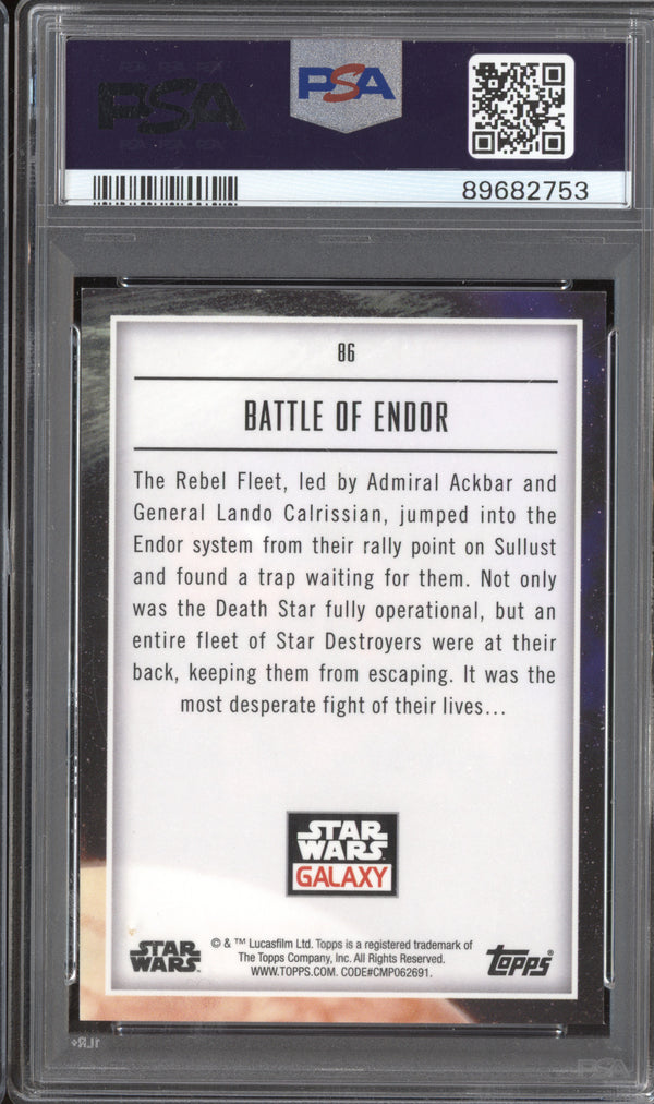 Battle of Endor   Chrome Star Wars Galaxy 86 Orange 1/25 PSA 9