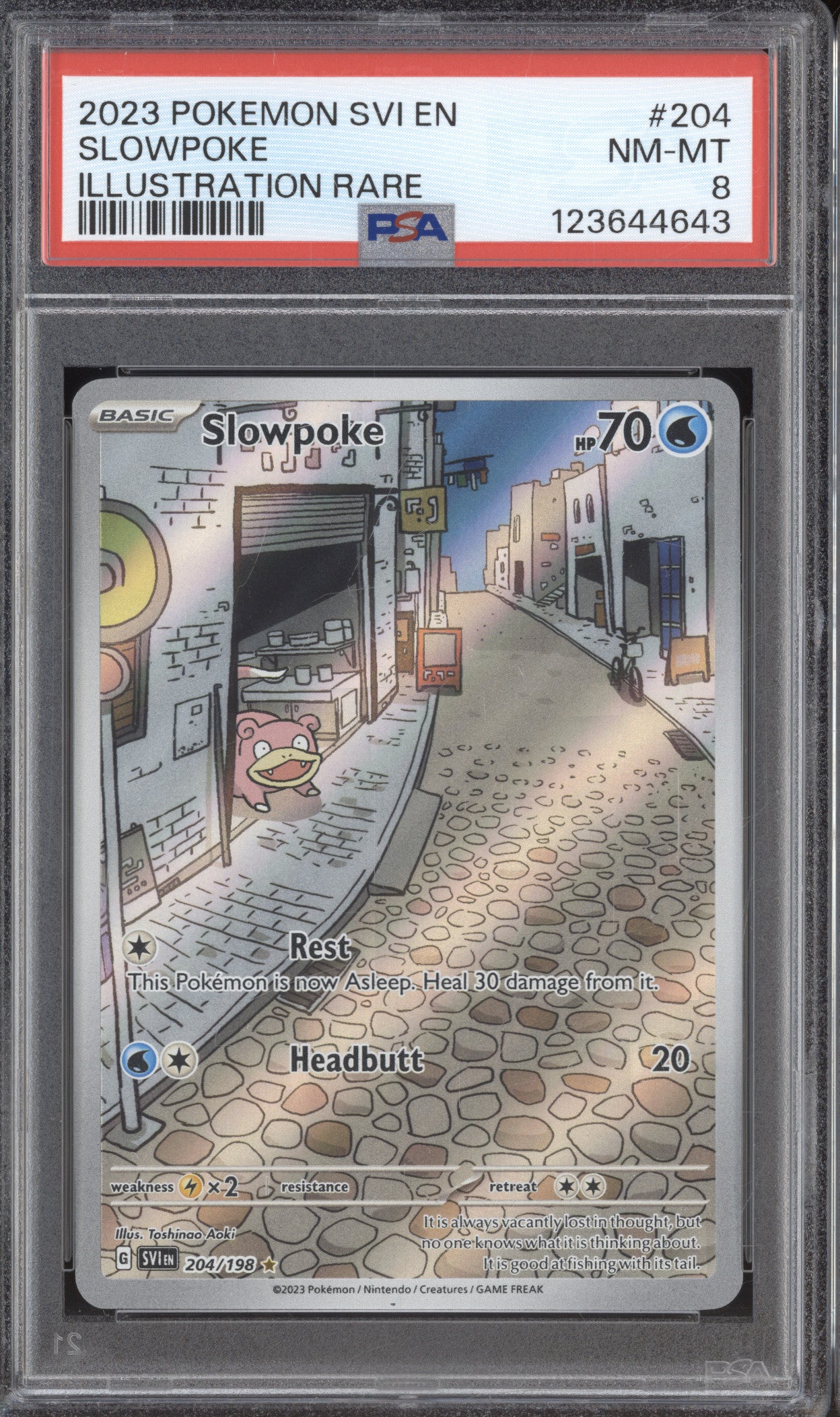 2023 Pokemon Scarlet & Violet SVI 204 Slowpoke Illustration Rare PSA 8