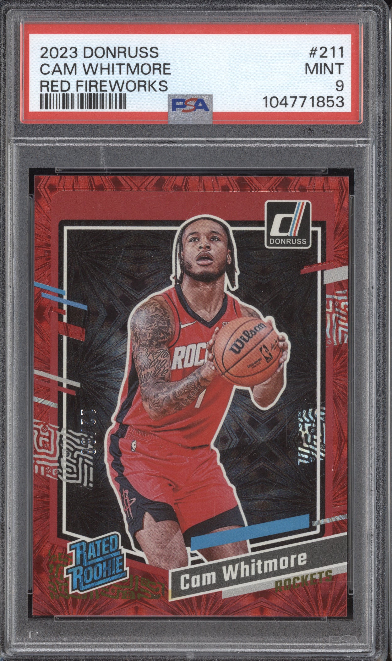 Cam Whitmore 2023-24 Panini Donruss 211 Red Fireworks RC 12/88 PSA 9