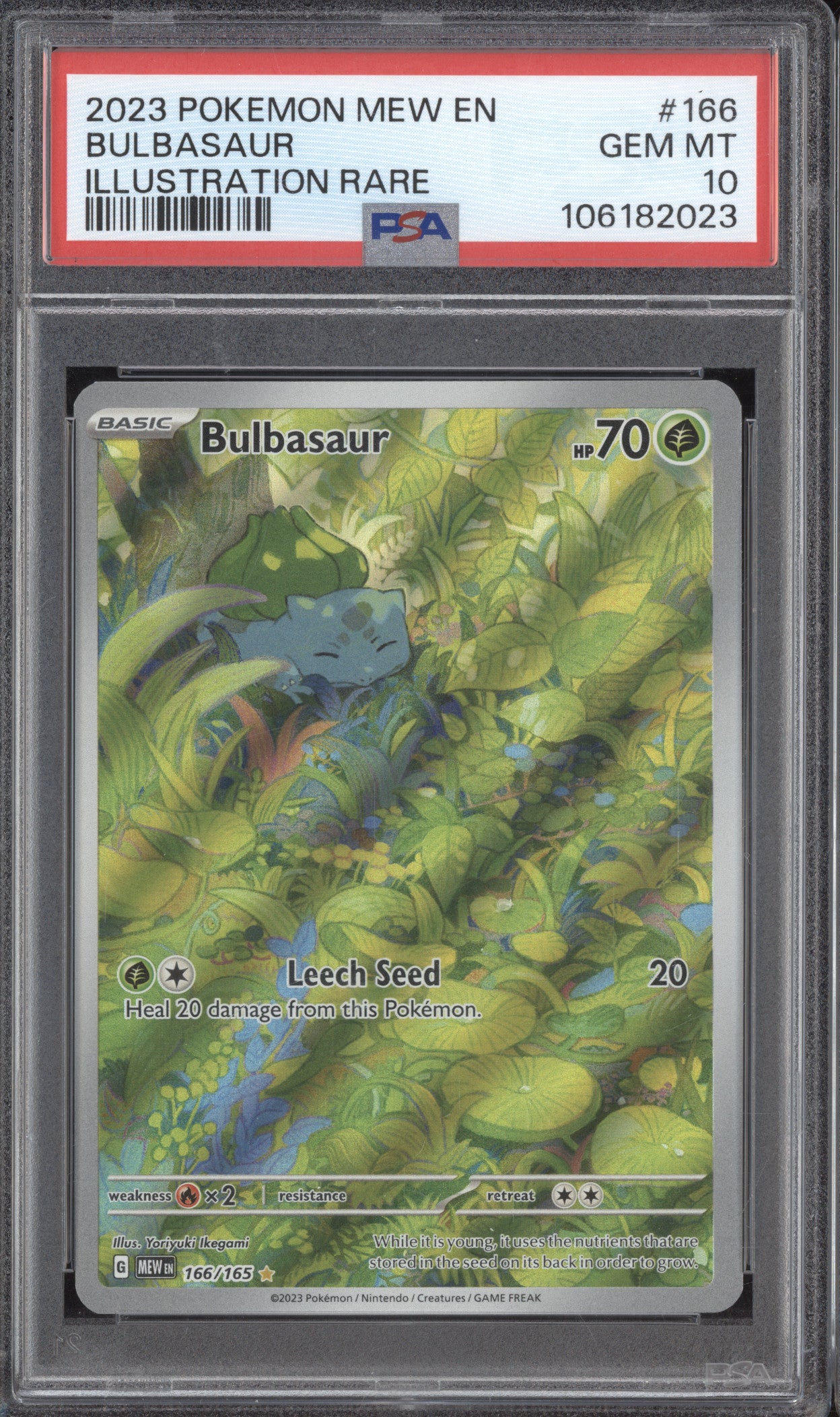 Bulbasaur 2023 Pokemon 151 166/165 Illustration Rare PSA 10