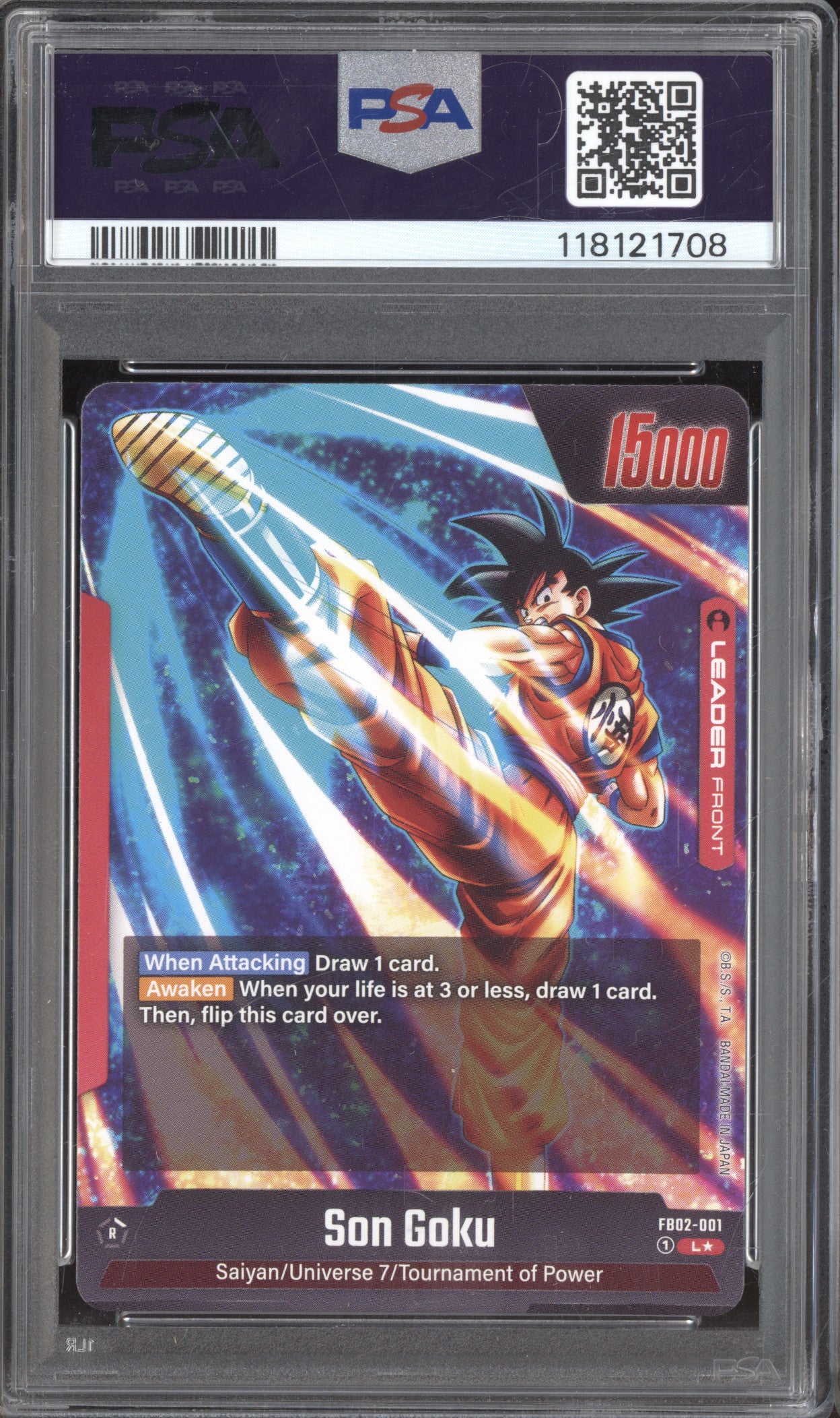 Son Goku 2024 DBS Fusion World Blazing Aura FB02-001 Alternate Art PSA 10