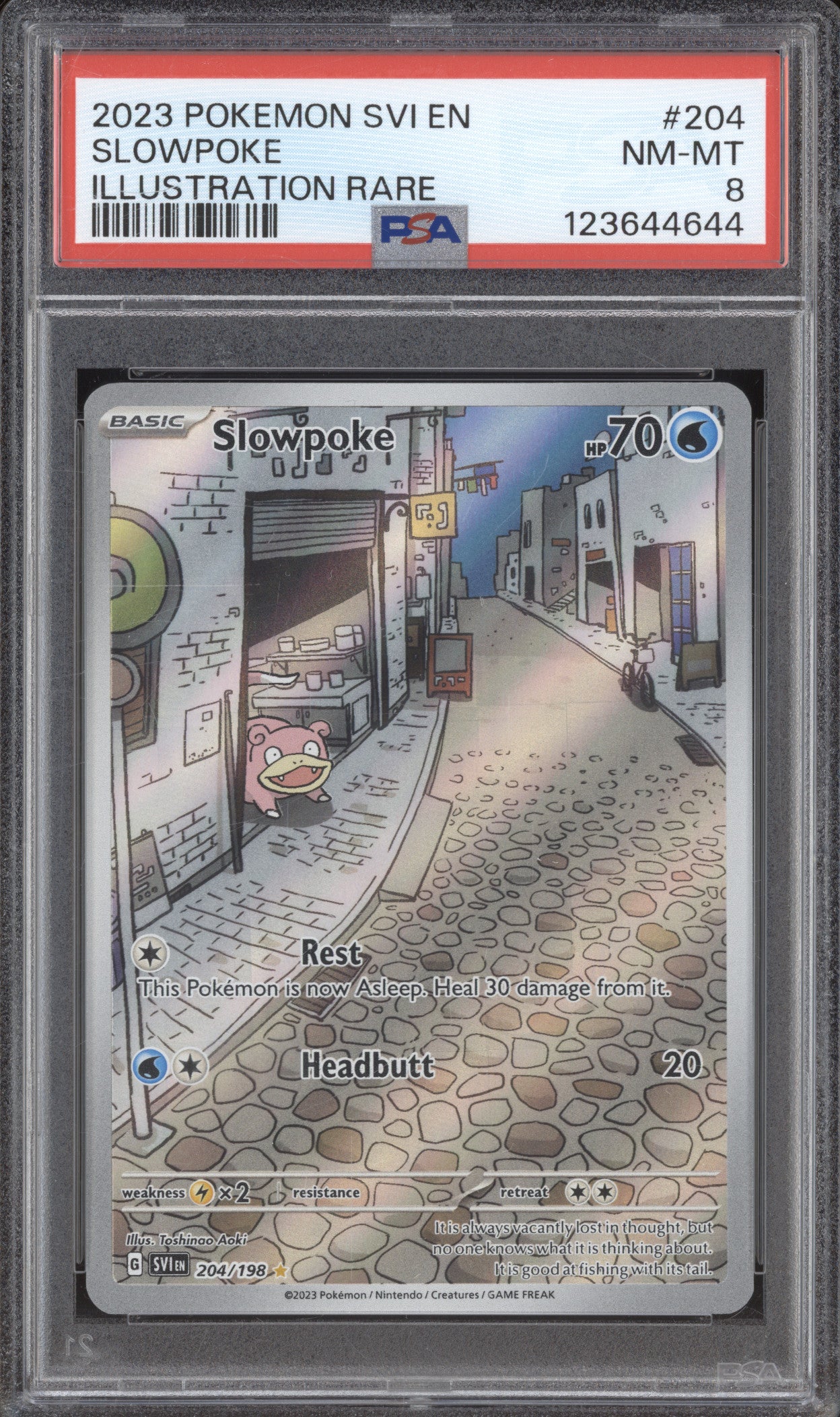 2023 Pokemon Scarlet & Violet SVI 204 Slowpoke Illustration Rare PSA 8