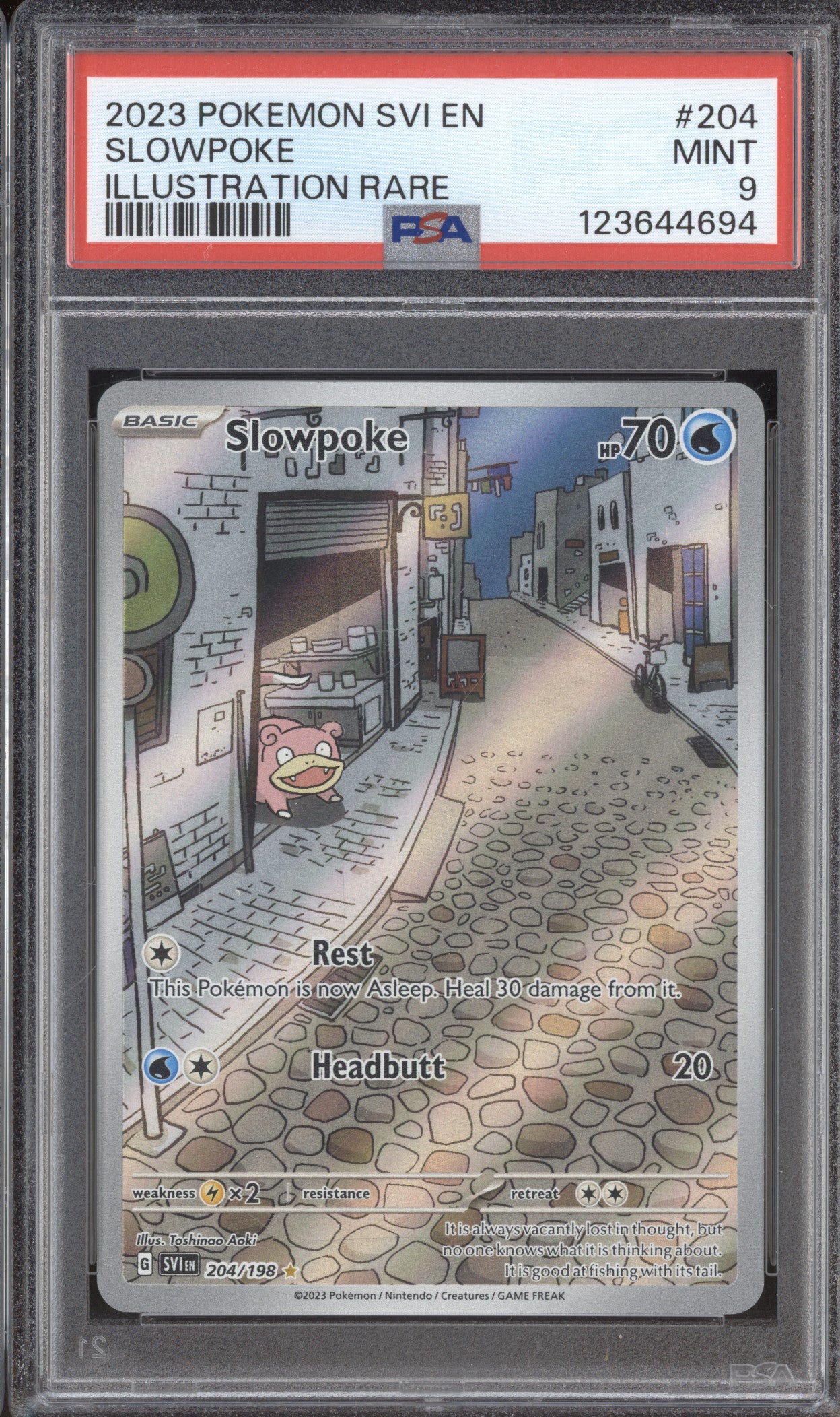 2023 Pokemon Scarlet & Violet SVI  204 Slowpoke Illustration Rare PSA 9