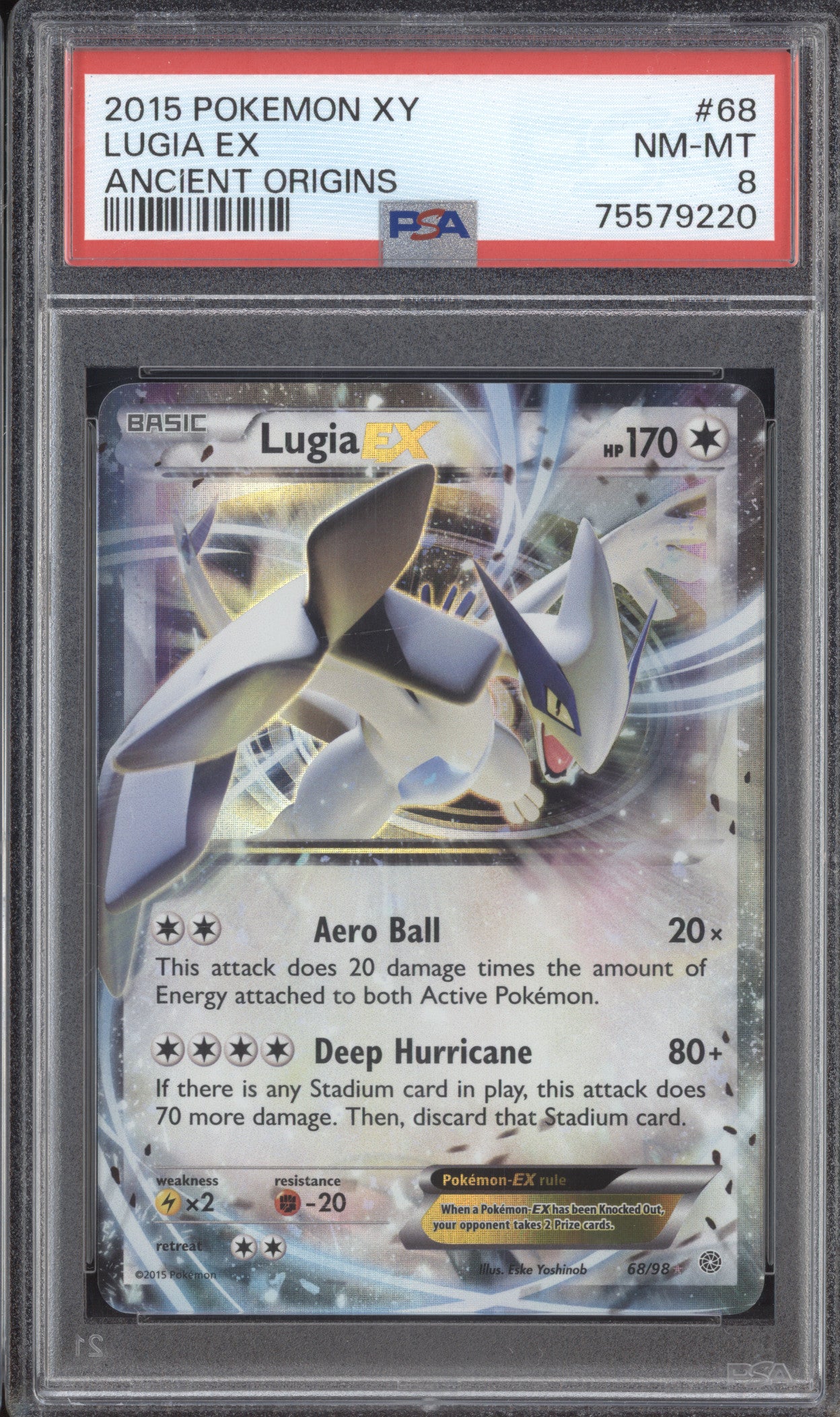 Lugia EX 2015 Pokemon XY Ancient Origins 68/98 PSA 8