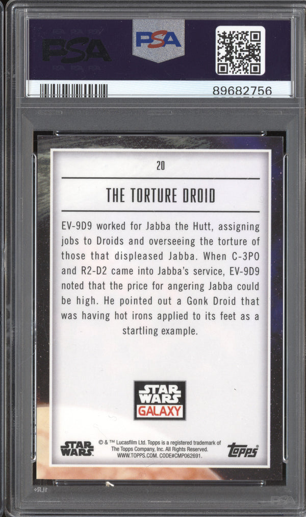 The Torture Droid 2023 Topps Chrome Star Wars Galaxy 20 Aqua 42/199 PSA 10