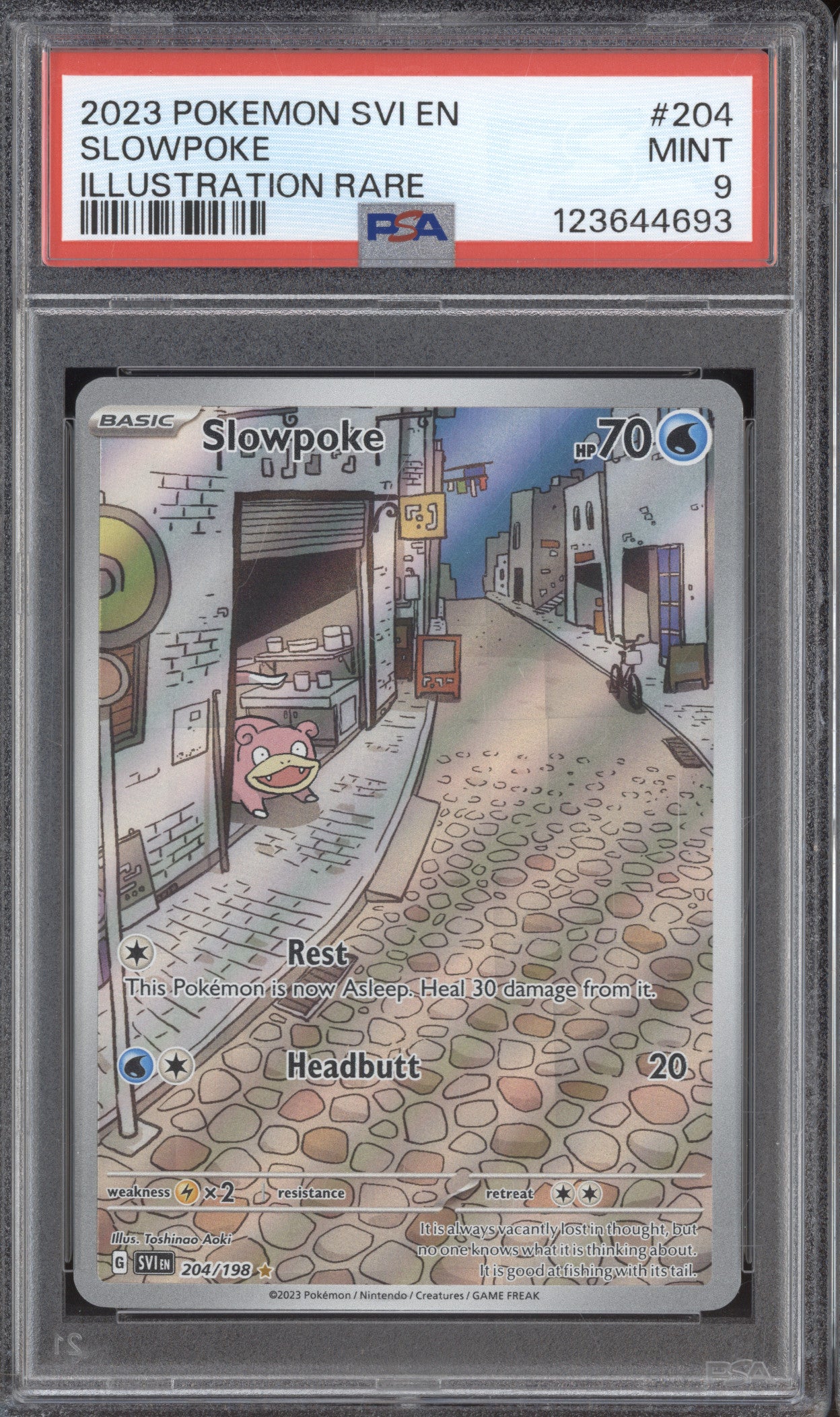 2023 Pokemon Scarlet & Violet SVI 204 Slowpoke Illustration Rare PSA 9