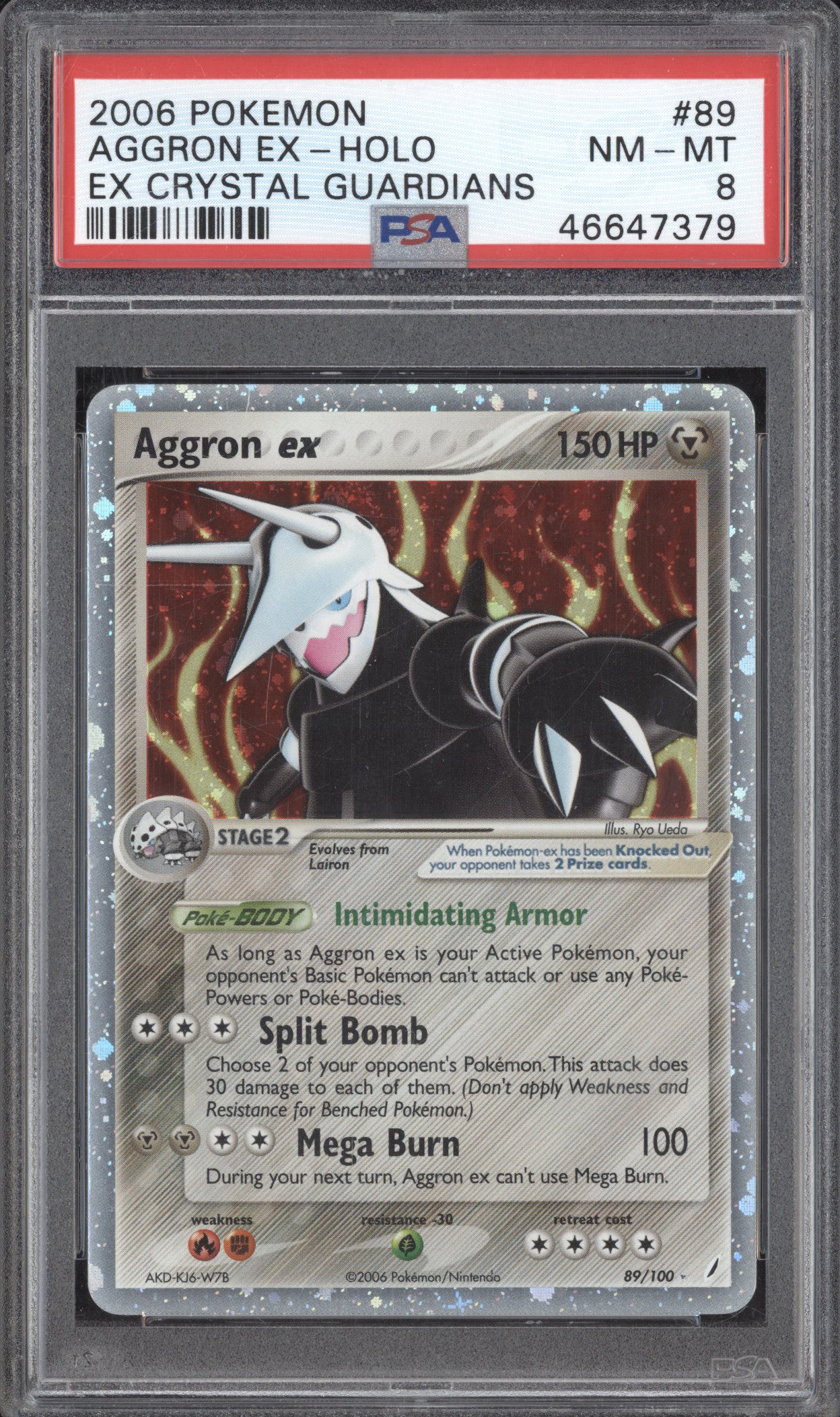 Aggron ex 2006 Pokemon EX Crystal Guardians 89/100 Holo PSA 8