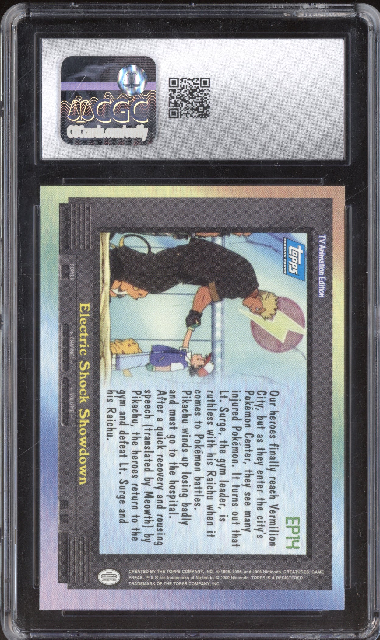 2000 Topps TV Animation Series 2 EP14 Pikachu and Raichu CGC 10