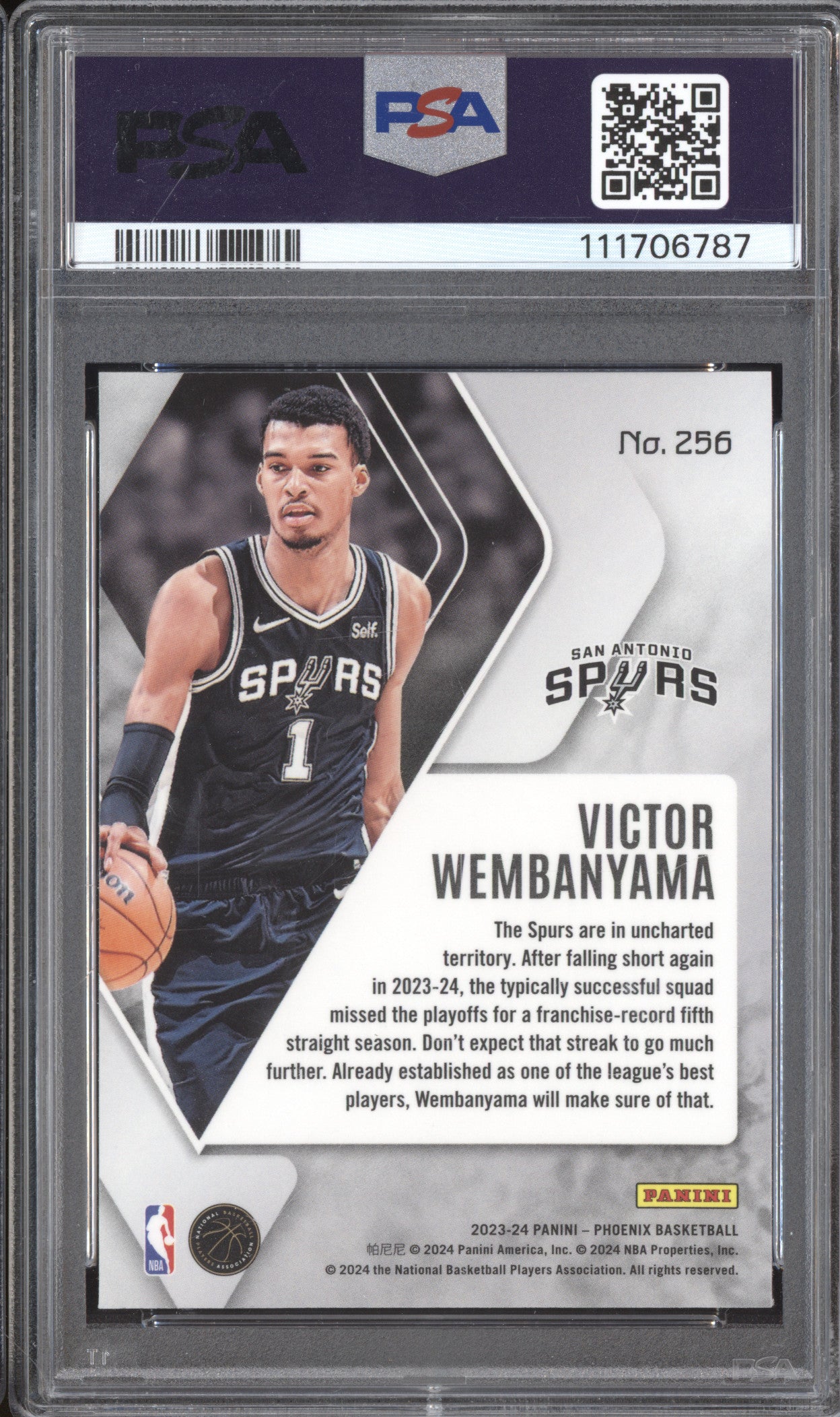 Victor Wembanyama 2023-24 Panini Phoenix 256 RC PSA 10
