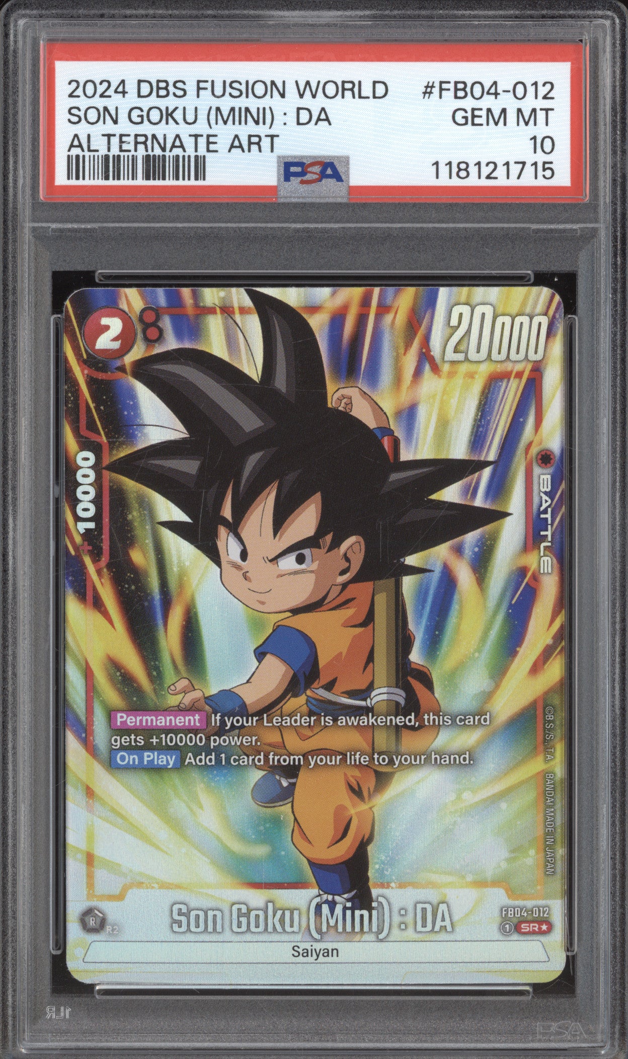 Son Goku (Mini) : GT 2024 DBS Fusion World Ultra Limit FB04-012 Alt Art PSA 10