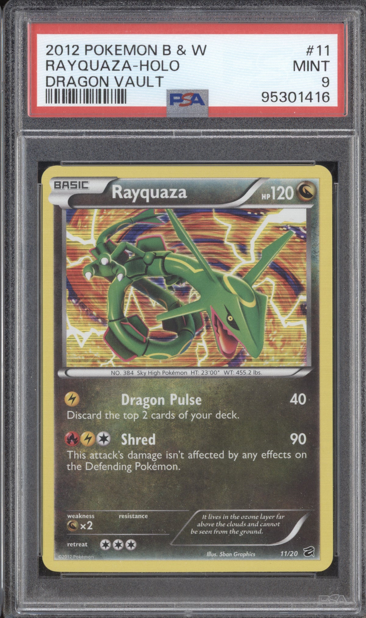 Rayquaza 2012 Pokemon Dragon Vault 11/20 Holo PSA 9 Rayquaza 2012 Pokemon Dragon Vault 11/20 Holo PSA 9
