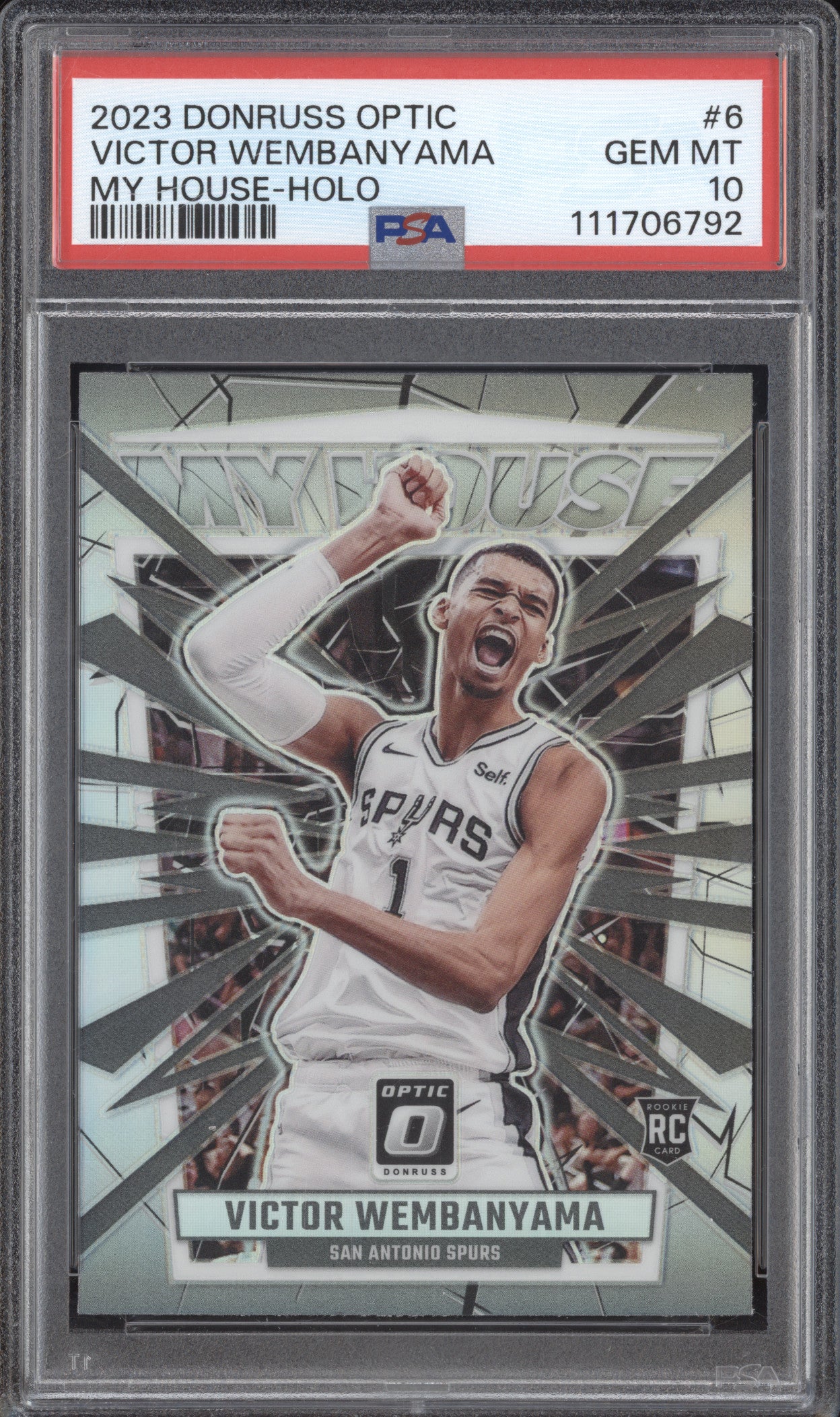 Victor Wembanyama 2023-24 Panini Donruss Optic 6 My House Holo RC PSA 10