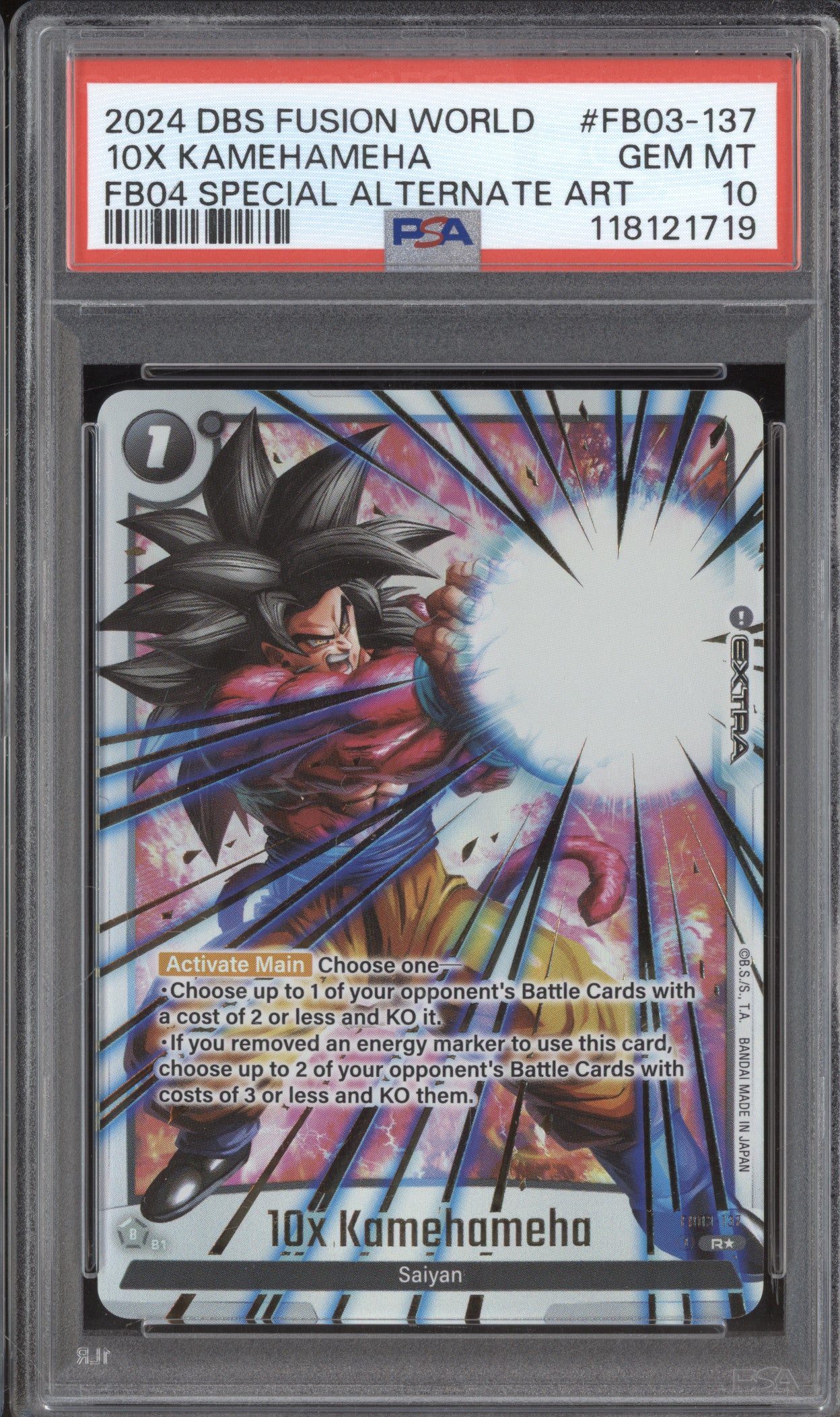 10x Kamehameha 2024 DBS Fusion World Raging Roar 137 FB04 Special Alt Art PSA 10