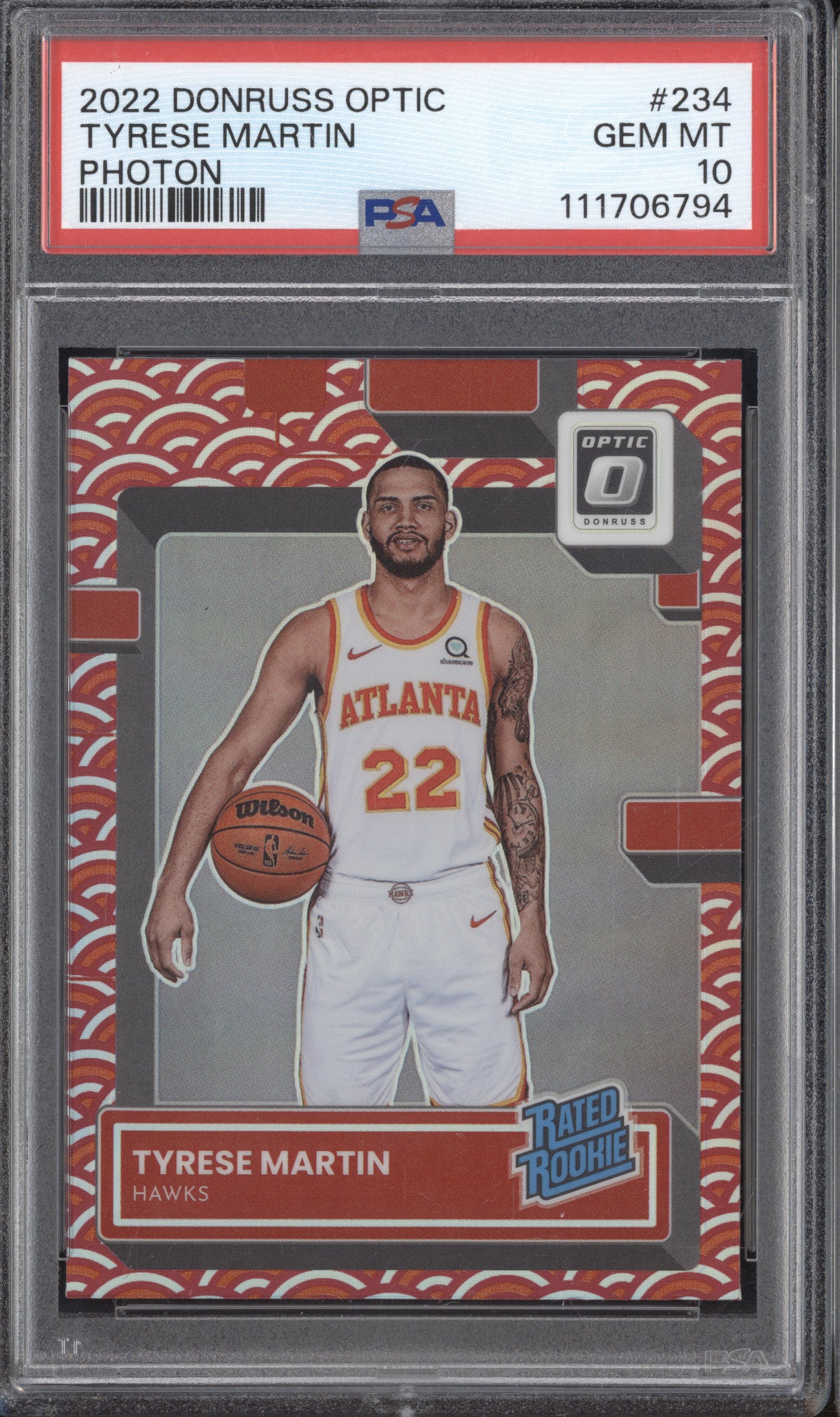 Tyrese Martin 2022-23 Panini Donruss Optic 234 Photon RC PSA 10