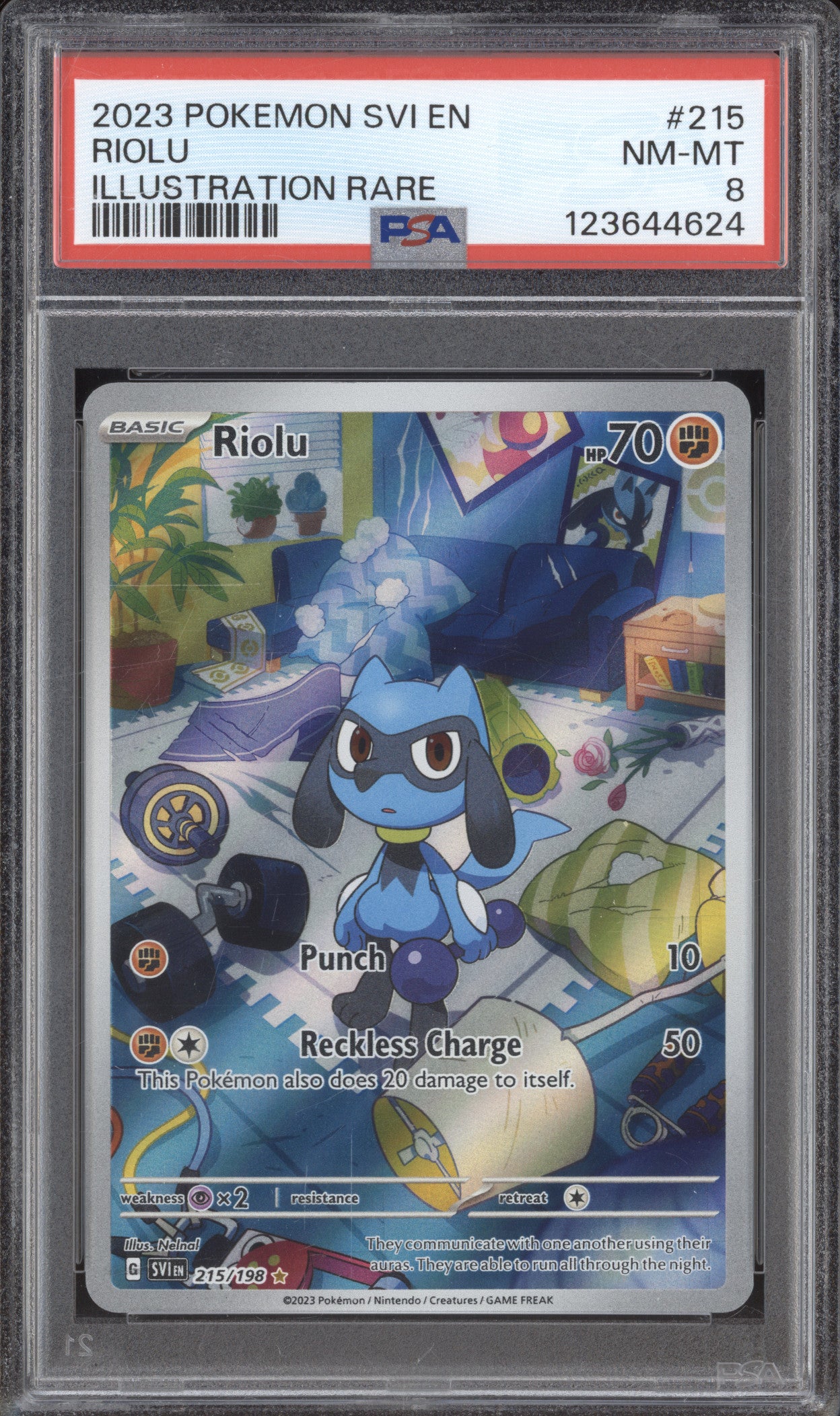 2023 Pokemon Scarlet & Violet SVI 215 Riolu PSA 8