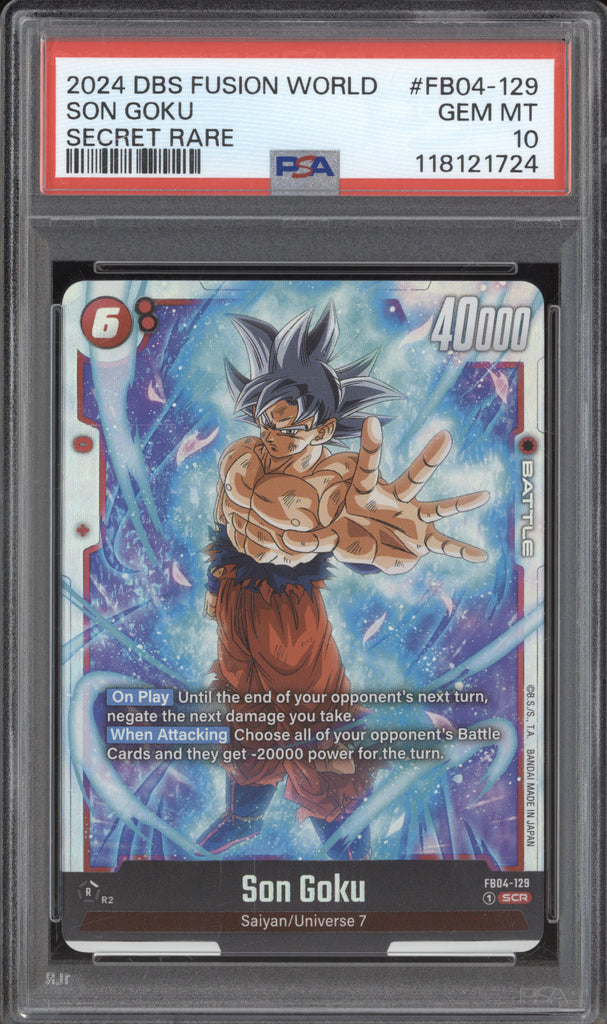 Son Goku 2024 DBS Fusion World Ultra Limit FB04-129 Secret Rare PSA 10