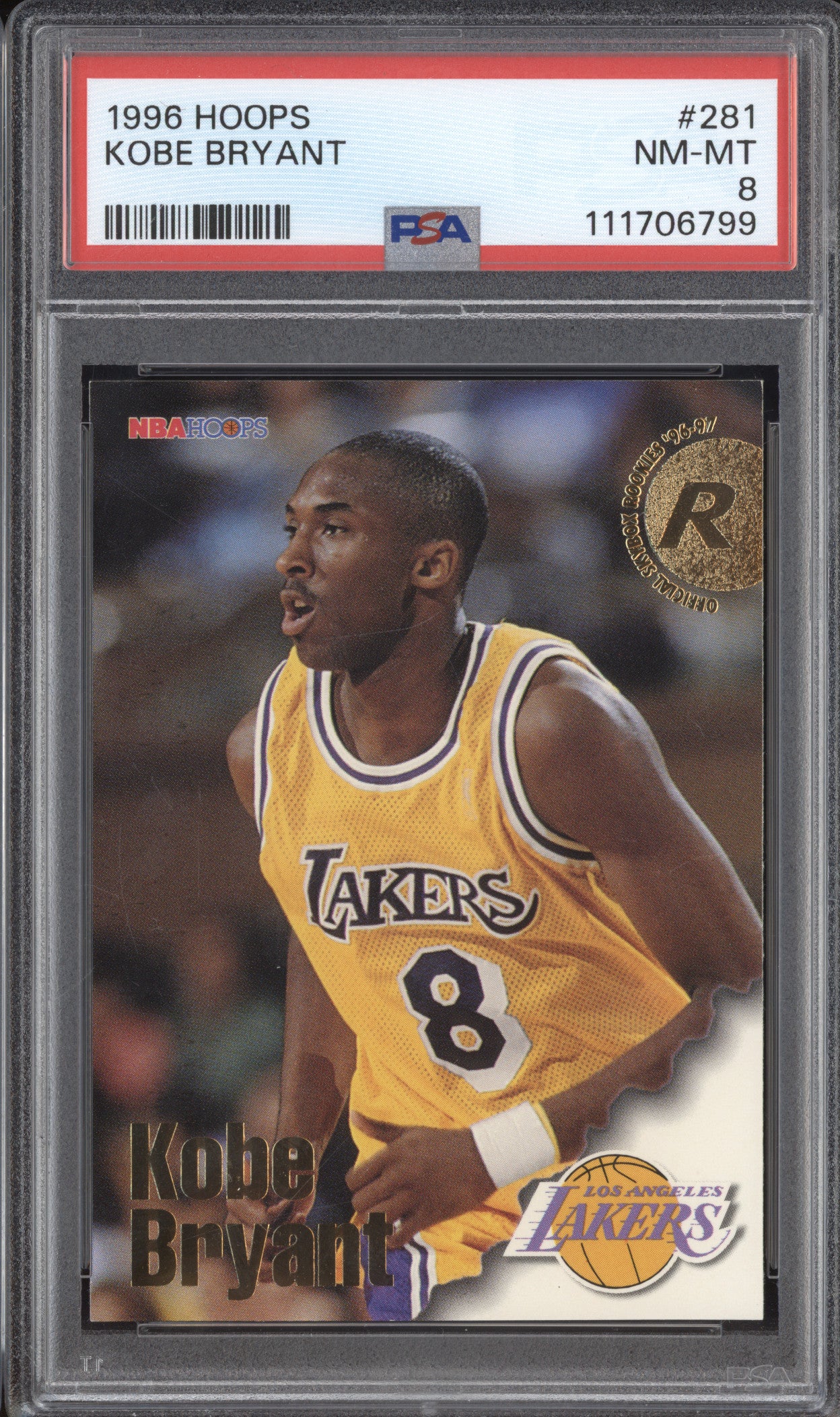 Kobe Bryant 1996-97 NBA Hoops  281 RC PSA 8