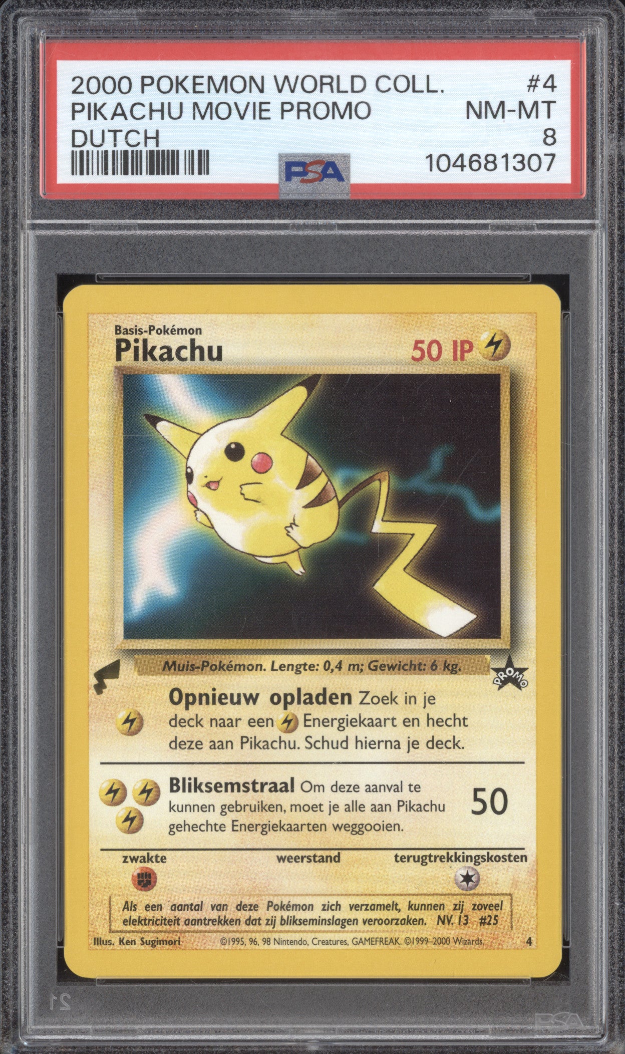 Pikachu 2000 Pokemon World Collection 4 Dutch PSA 8