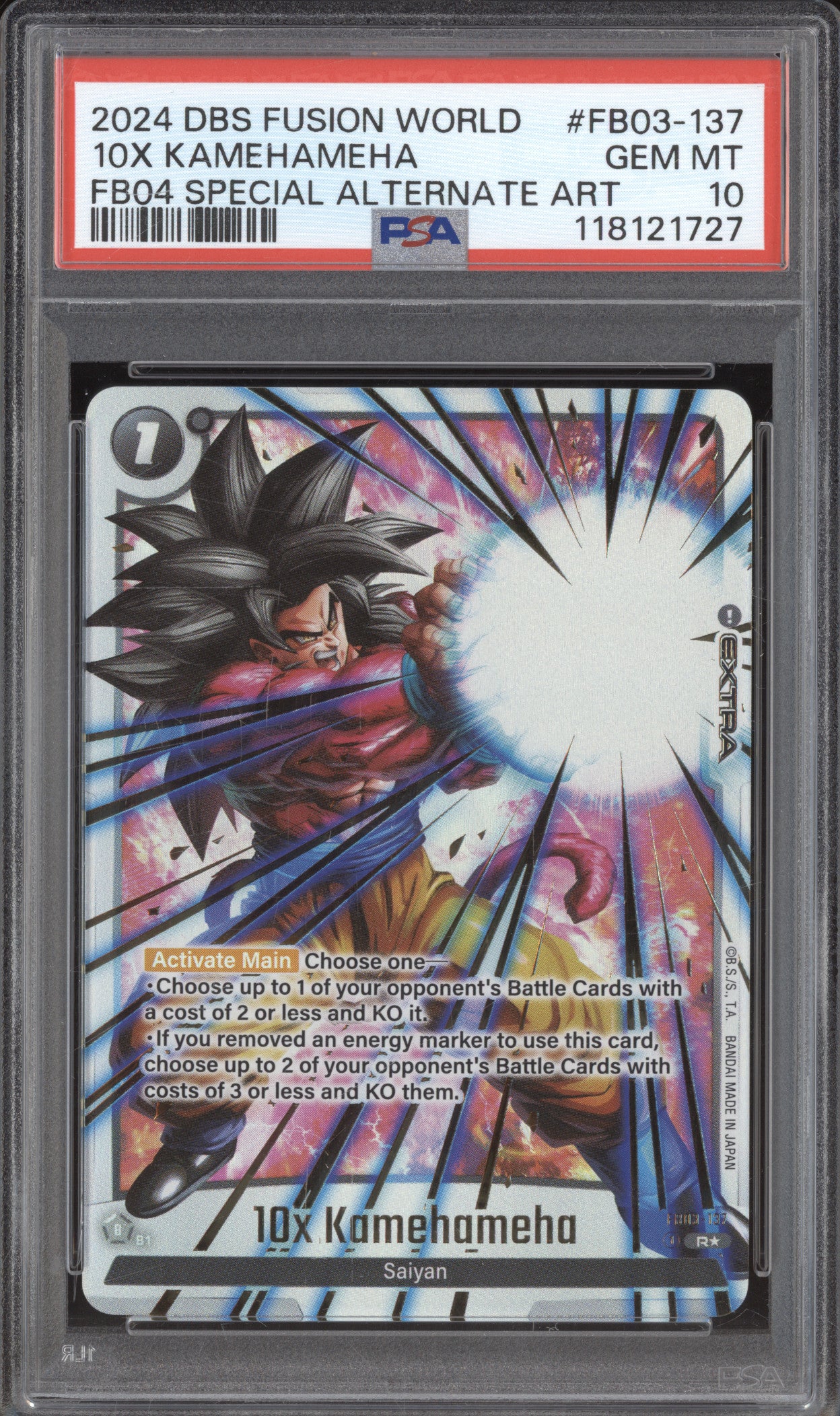 10x Kamehameha 2024 DBS Fusion World Raging Roar 137 FB04 Special Alt Art PSA 10