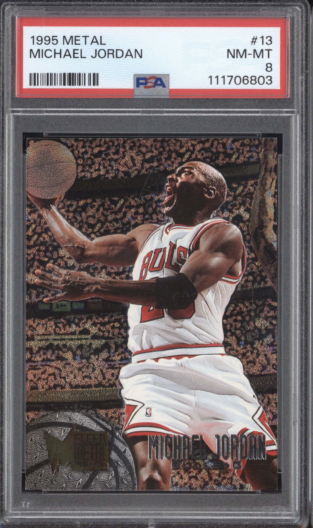 Michael Jordan 1995-96 Fleer Metal 13 PSA 8