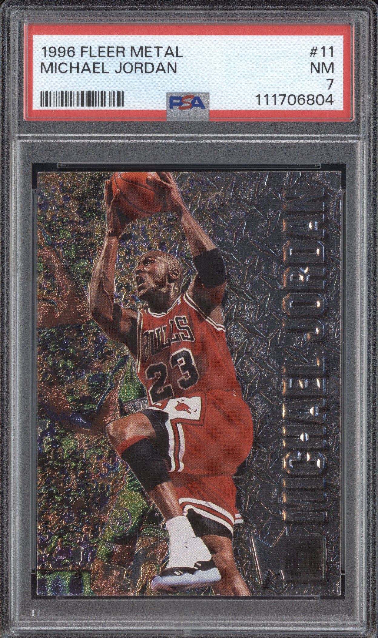 Michael Jordan 1996-97 Fleer Metal 11 PSA 7