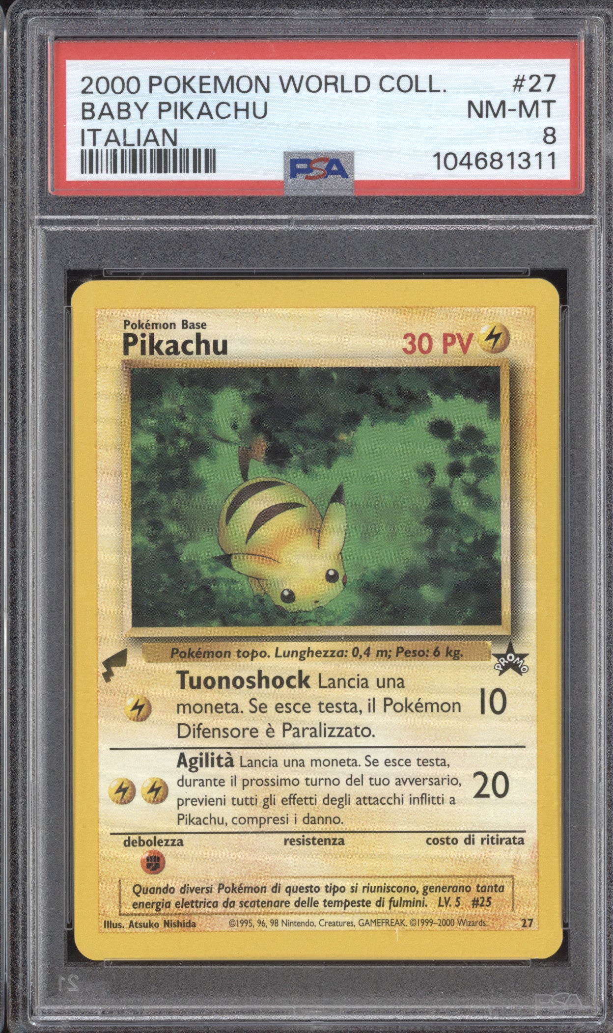 Baby Pikachu 2000 Pokemon World Collection 27 Italian PSA 8