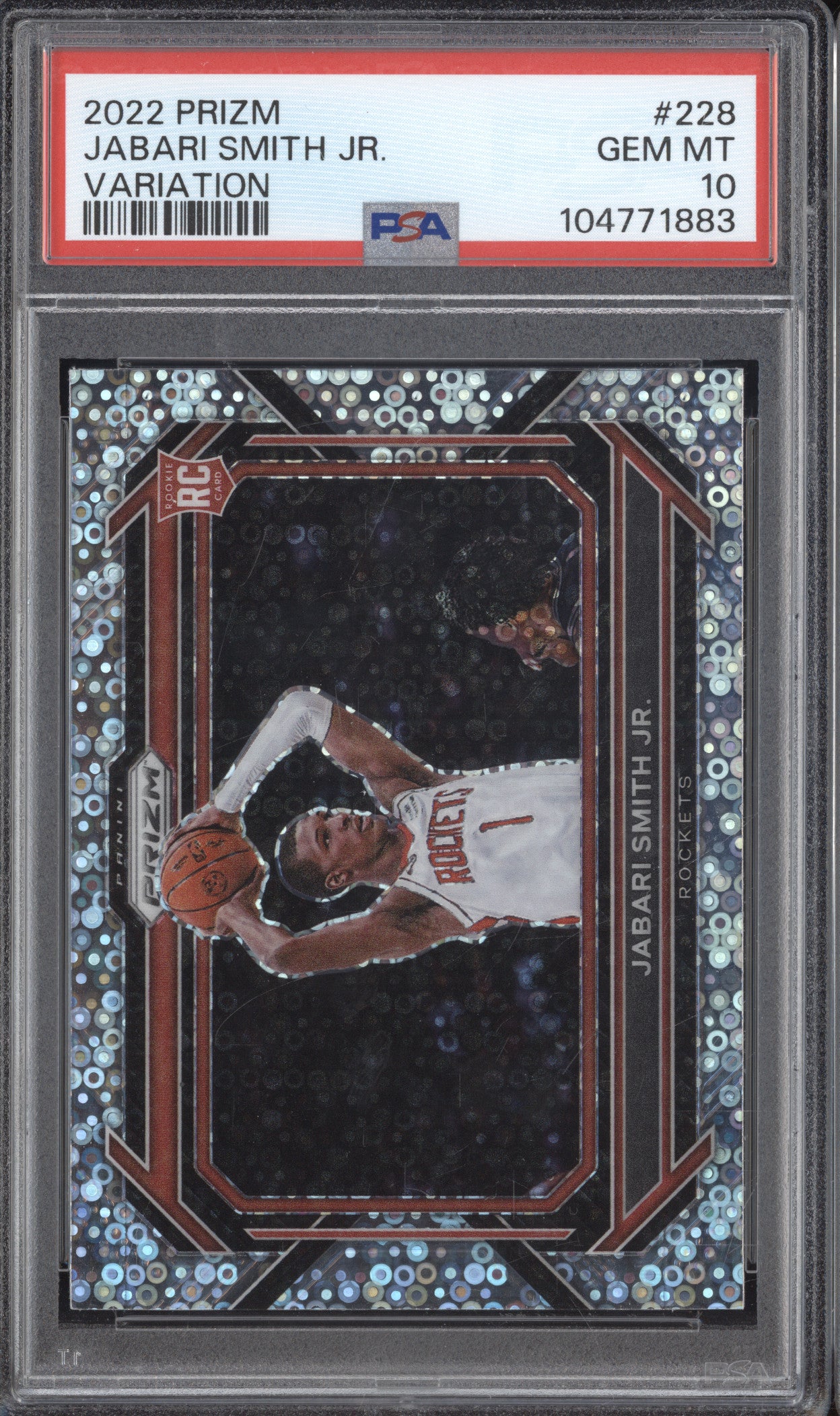 Jabari Smith Jr 2022-23 Panini Prizm 228 Variation RC PSA 10