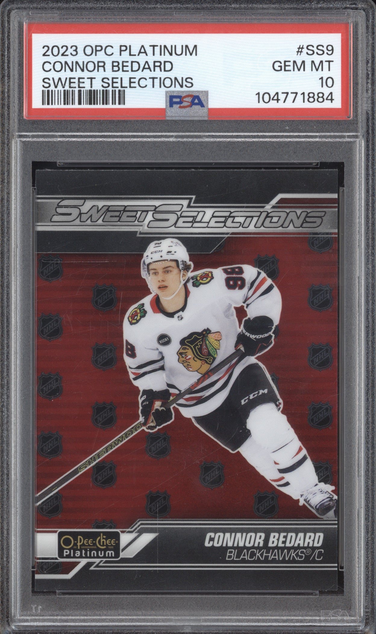 Connor Bedard 2023-24 O-Pee-Chee Platinum SS-9 Sweet Selections RC PSA 10