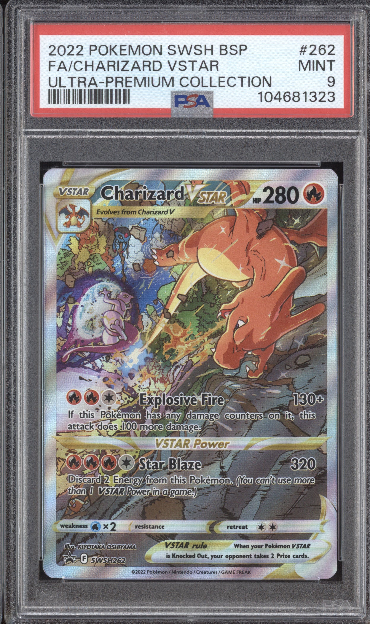 Charizard VStar 2022 Pokemon Sword & Shield Promos SWSH262 Full Art PSA 9
