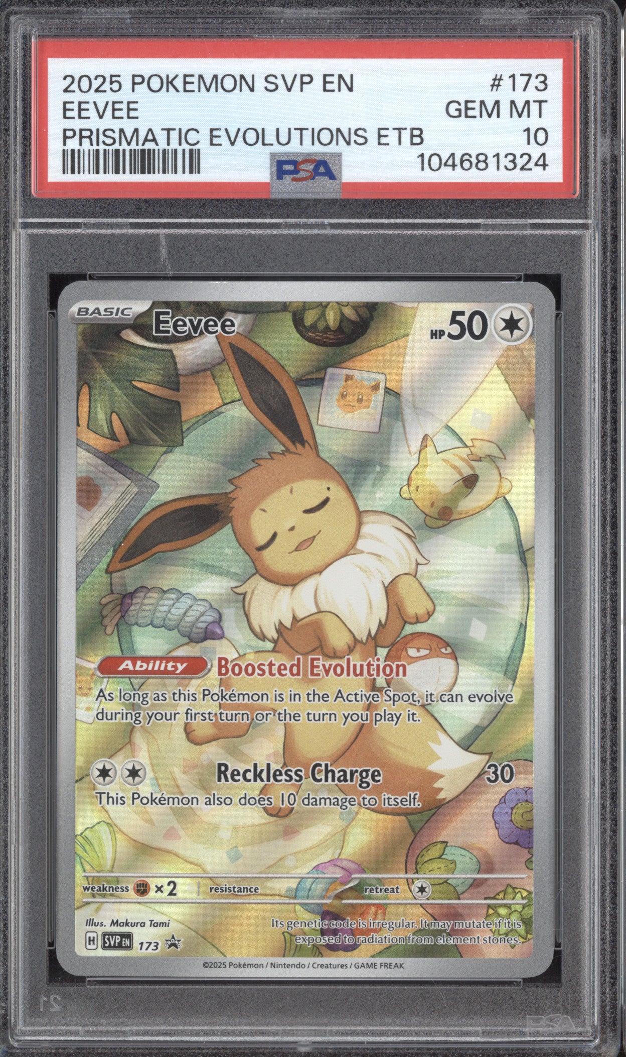 Eeevee 2025 Pokemon Scarlet & Violet Promos 173 Illustration Rare PSA 10