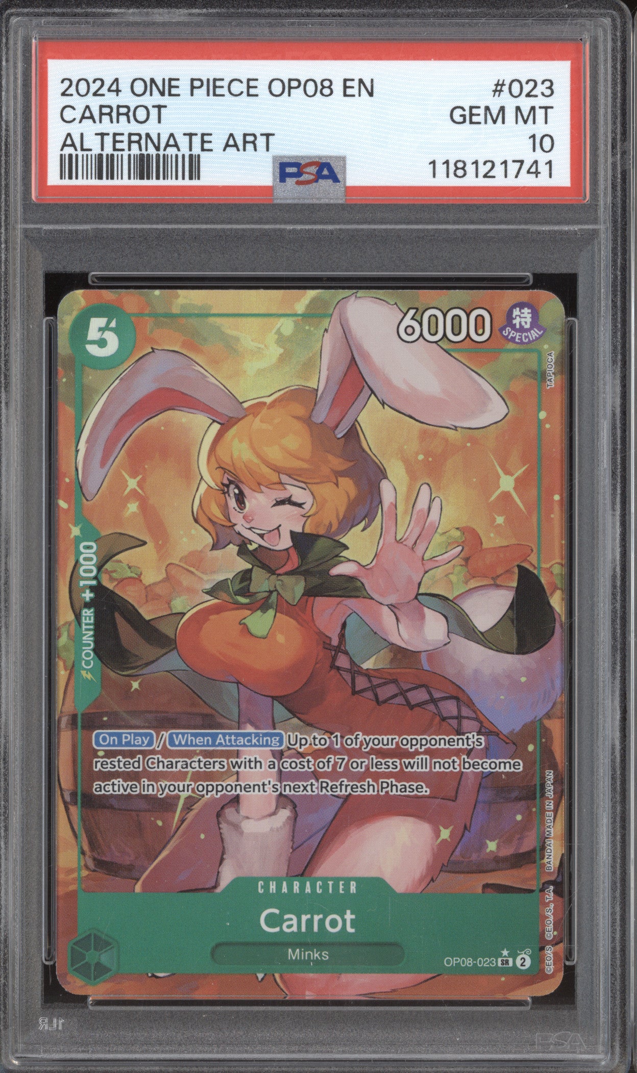 Carrot 2024 One Piece Two Legends OP08-023 Alternate Art PSA 10