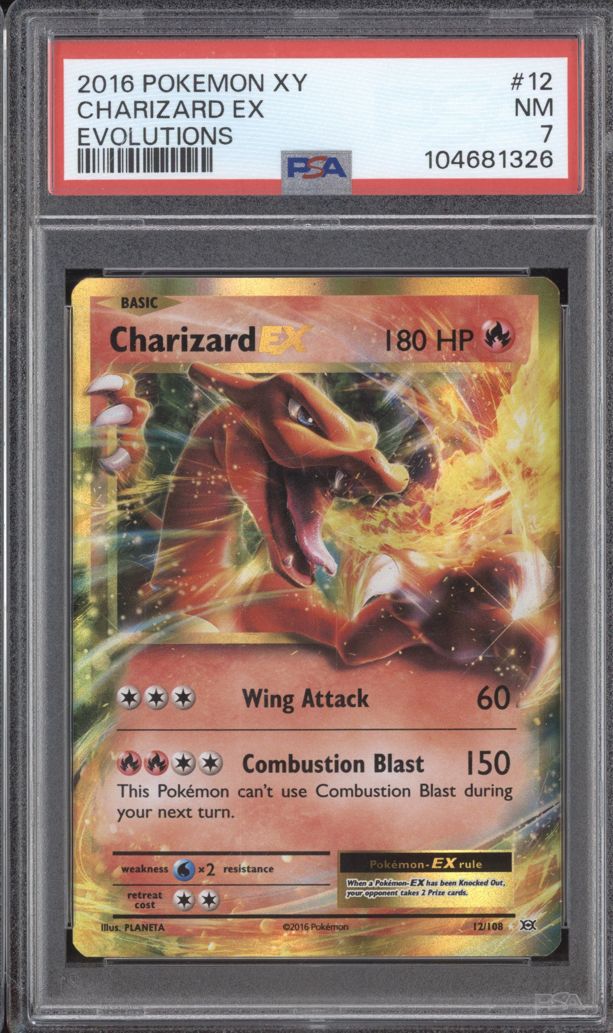 Charizard EX 2016 Pokemon Evolutions 12/108 Ultra Rare PSA 7