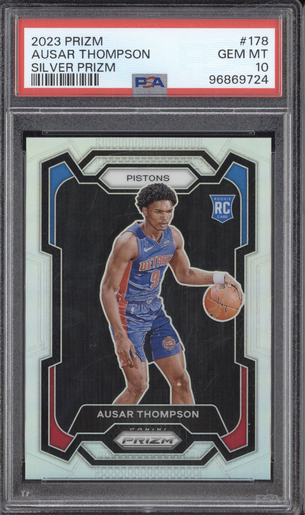2023 Panini Prizm 178 Ausar Thompson Silver Prizm RC PSA 10