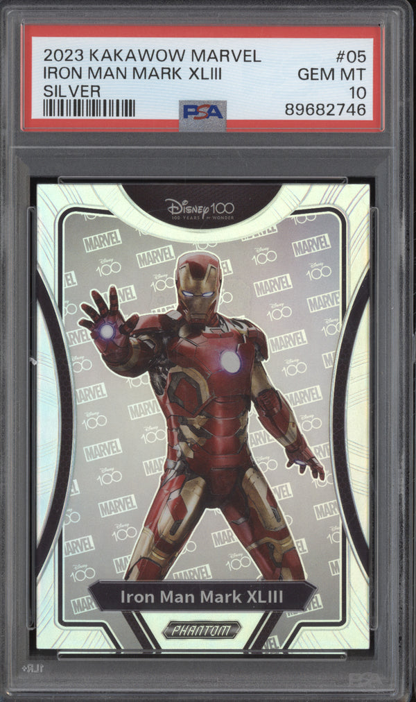 Iron Man Mark XLIII 2023 Kakawow Marvel Phantom PM-I-05 Silver PSA 10