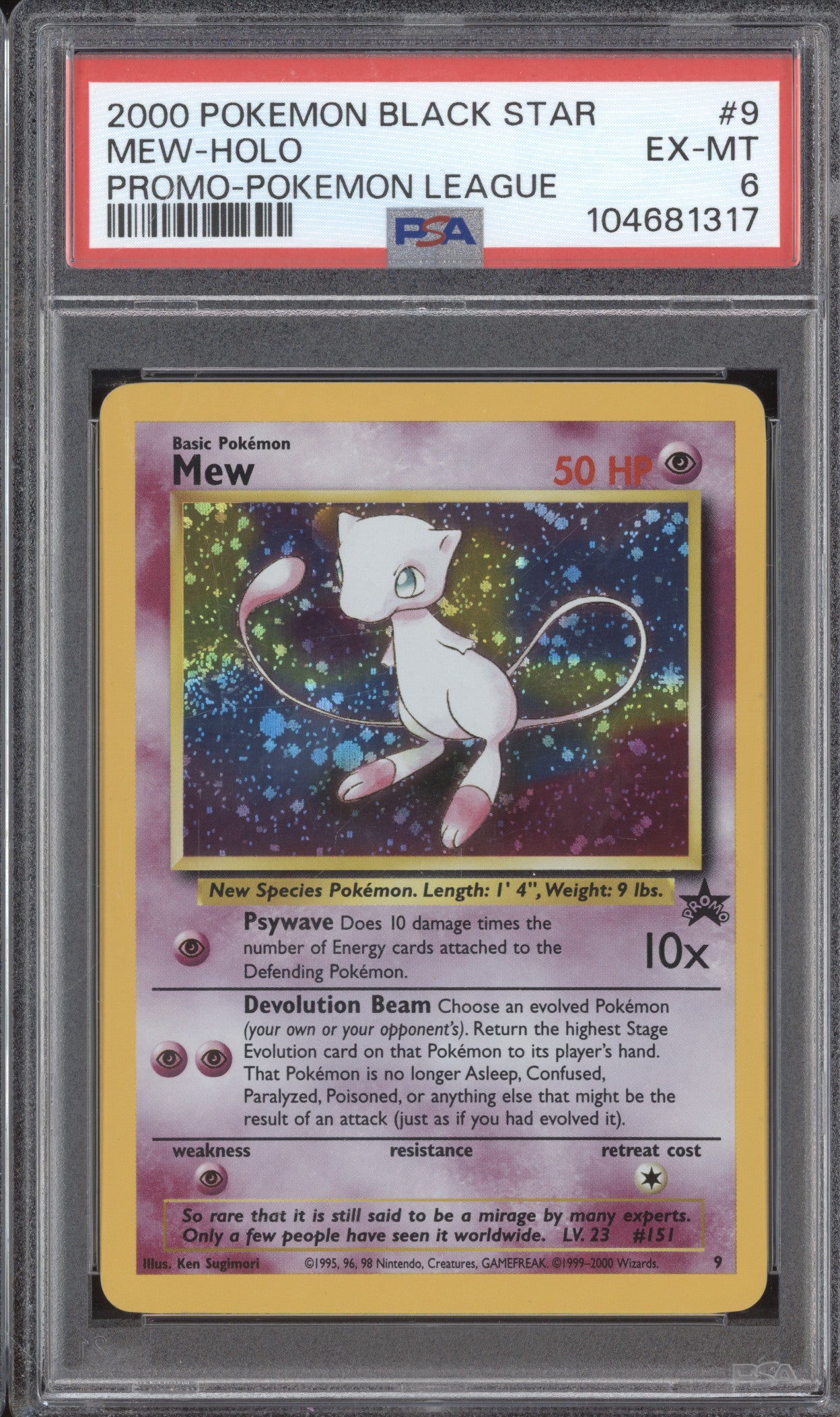 Mew 2000 Pokemon Pokemon League Promo 9 Holo PSA 6