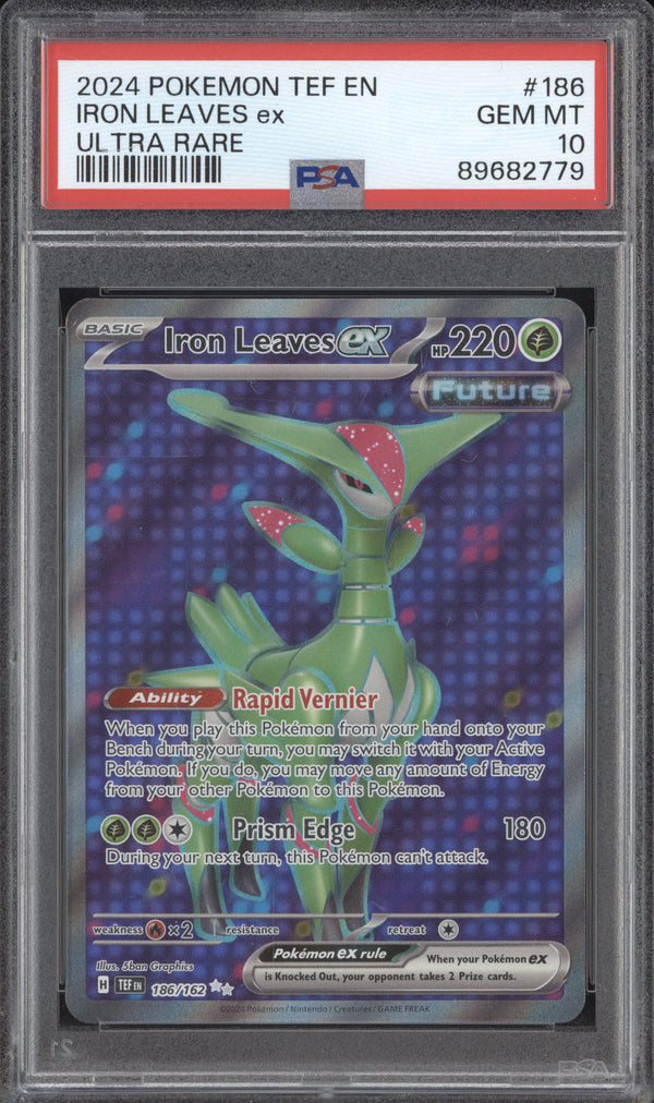 Iron Leaves ex 2024 Pokemon Temporal Forces 186/162 Ultra Rare Full Art PSA 10