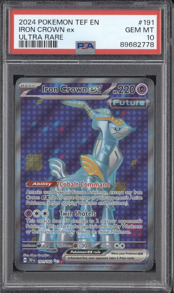 Iron Crown ex 2024 Pokemon Temporal Forces 191/162 Ultra Rare Full Art PSA 10