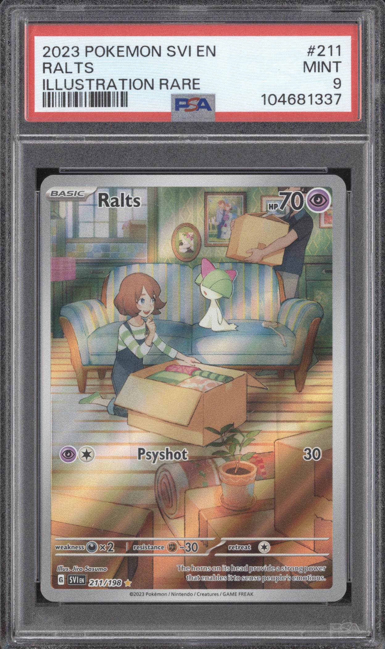 Ralts 2023 Pokemon Scarlet & Violet 211/198 Illustration Rare PSA 9
